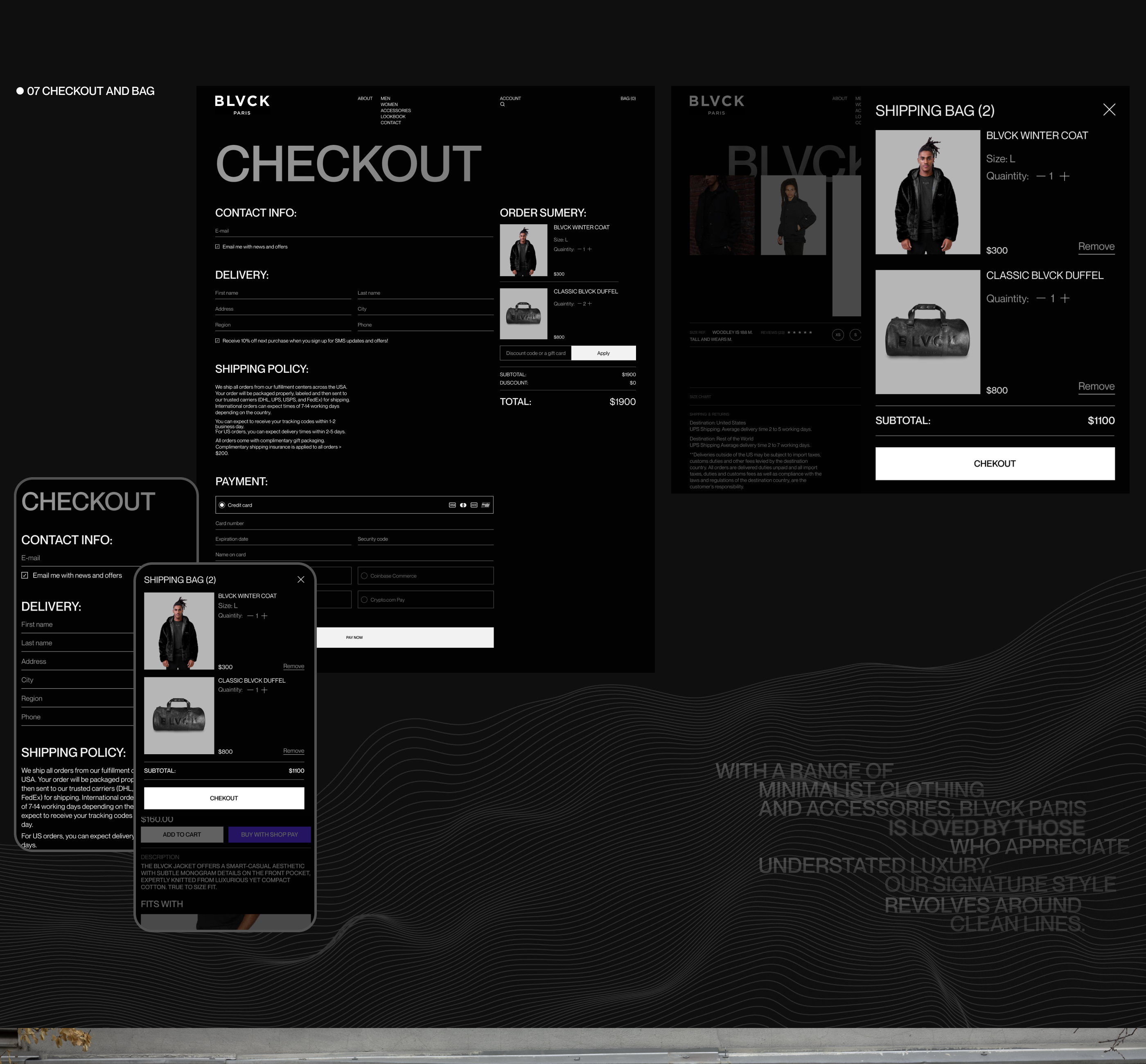 Blvck Paris | E-commerce Redesign — Изображение №16 — Интерфейсы, Брендинг на Dprofile
