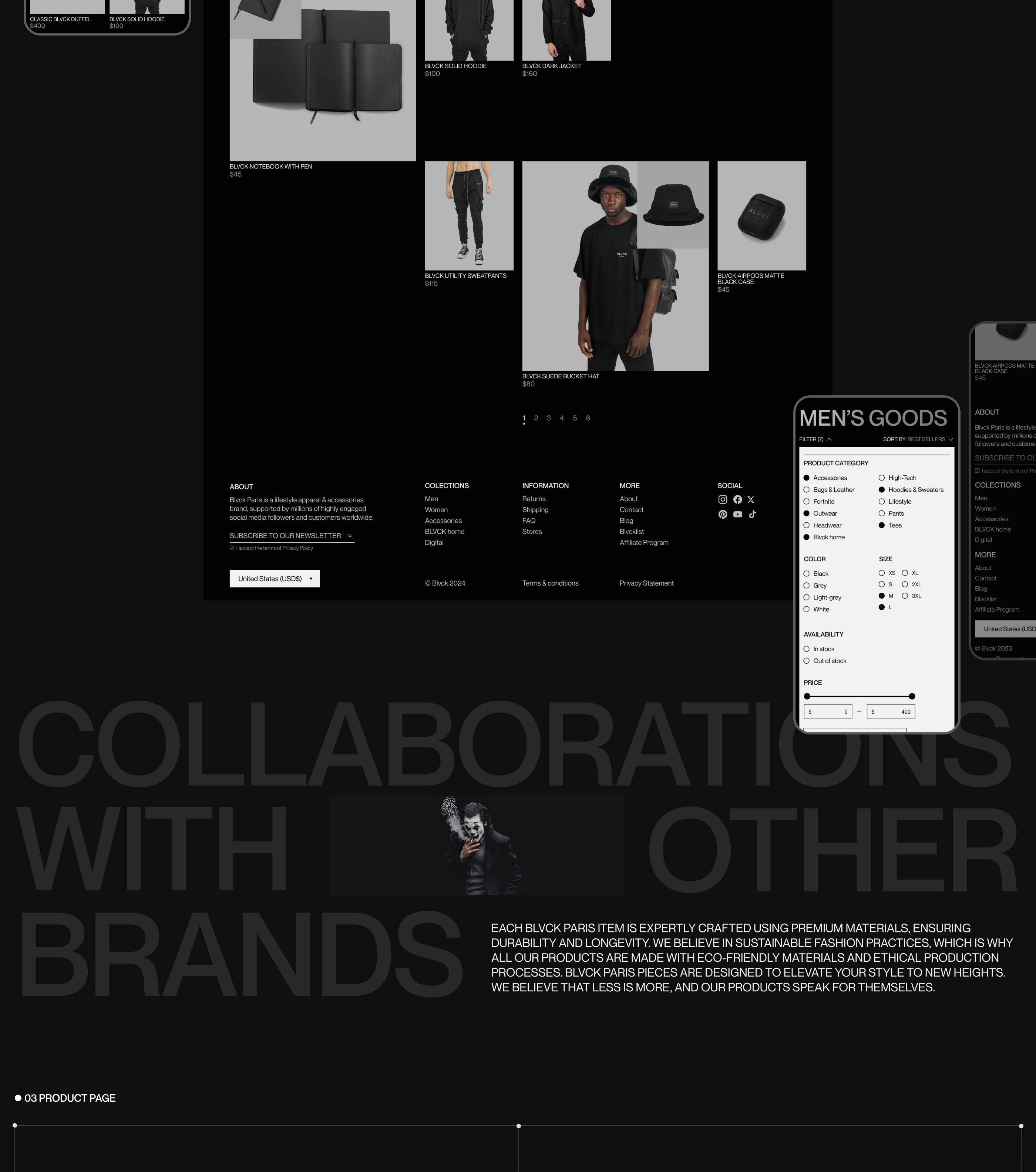 Blvck Paris | E-commerce Redesign — Изображение №7 — Интерфейсы, Брендинг на Dprofile
