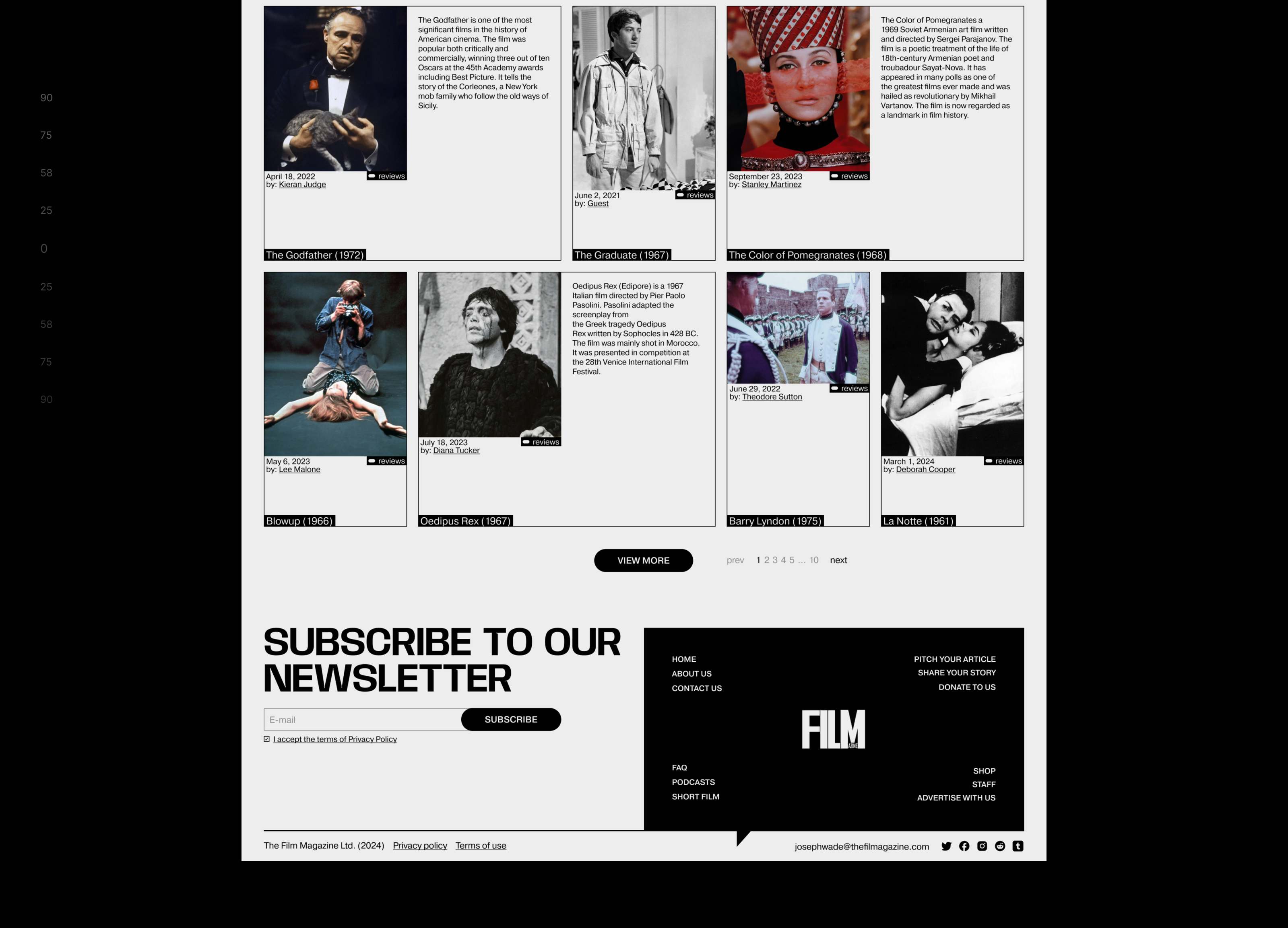 The Film Magazine | News Website — Изображение №9 — Интерфейсы, Брендинг на Dprofile