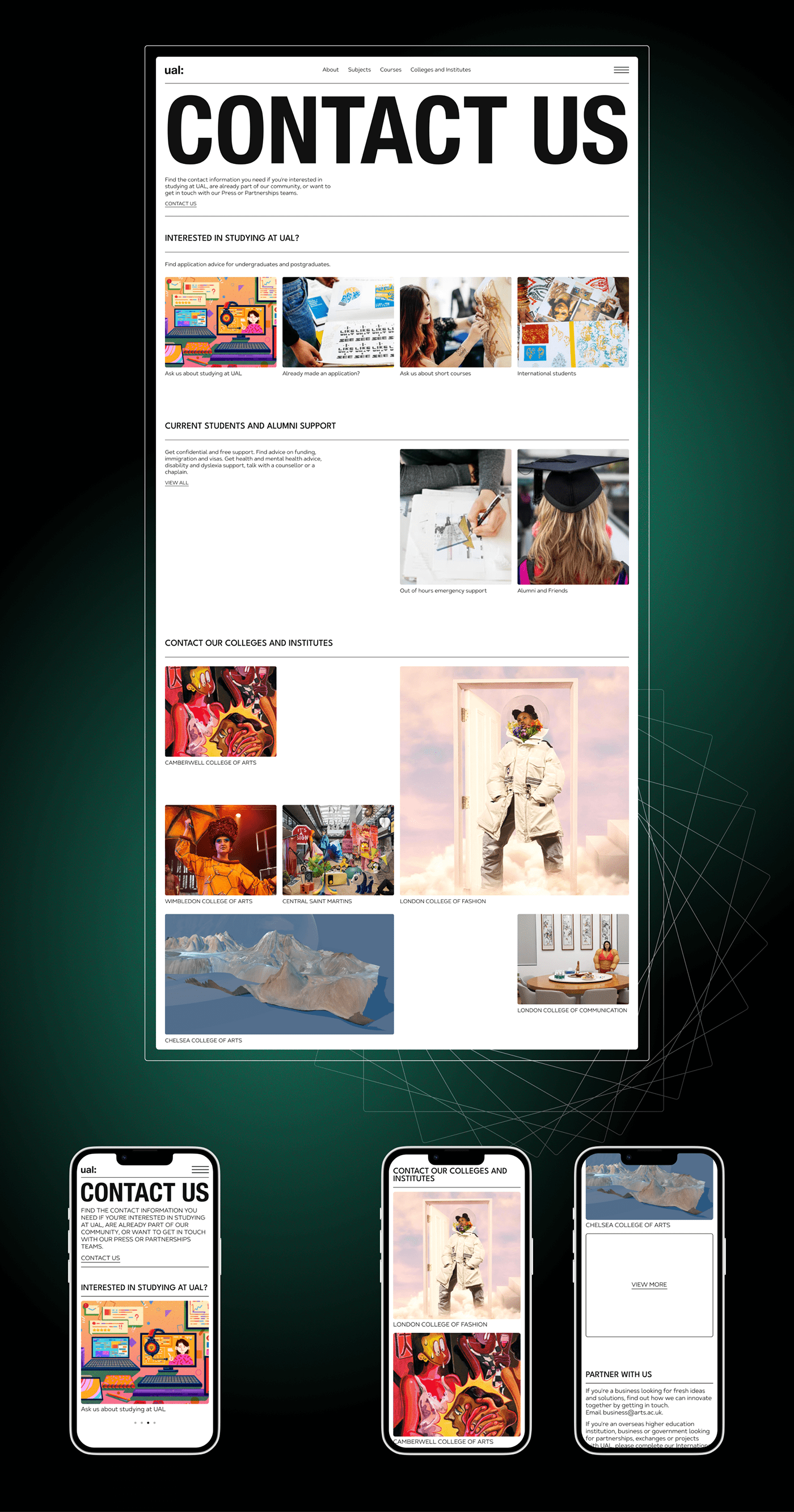 Corporate website | University Of The Arts London — Изображение №6 — Интерфейсы, Брендинг на Dprofile