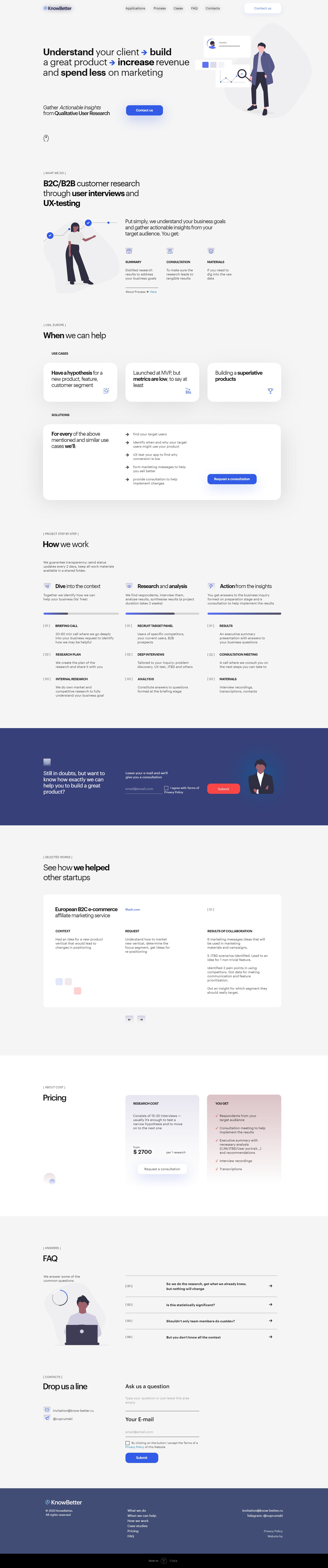 A landing page / Product UX Research Company — Изображение №1 — Интерфейсы на Dprofile