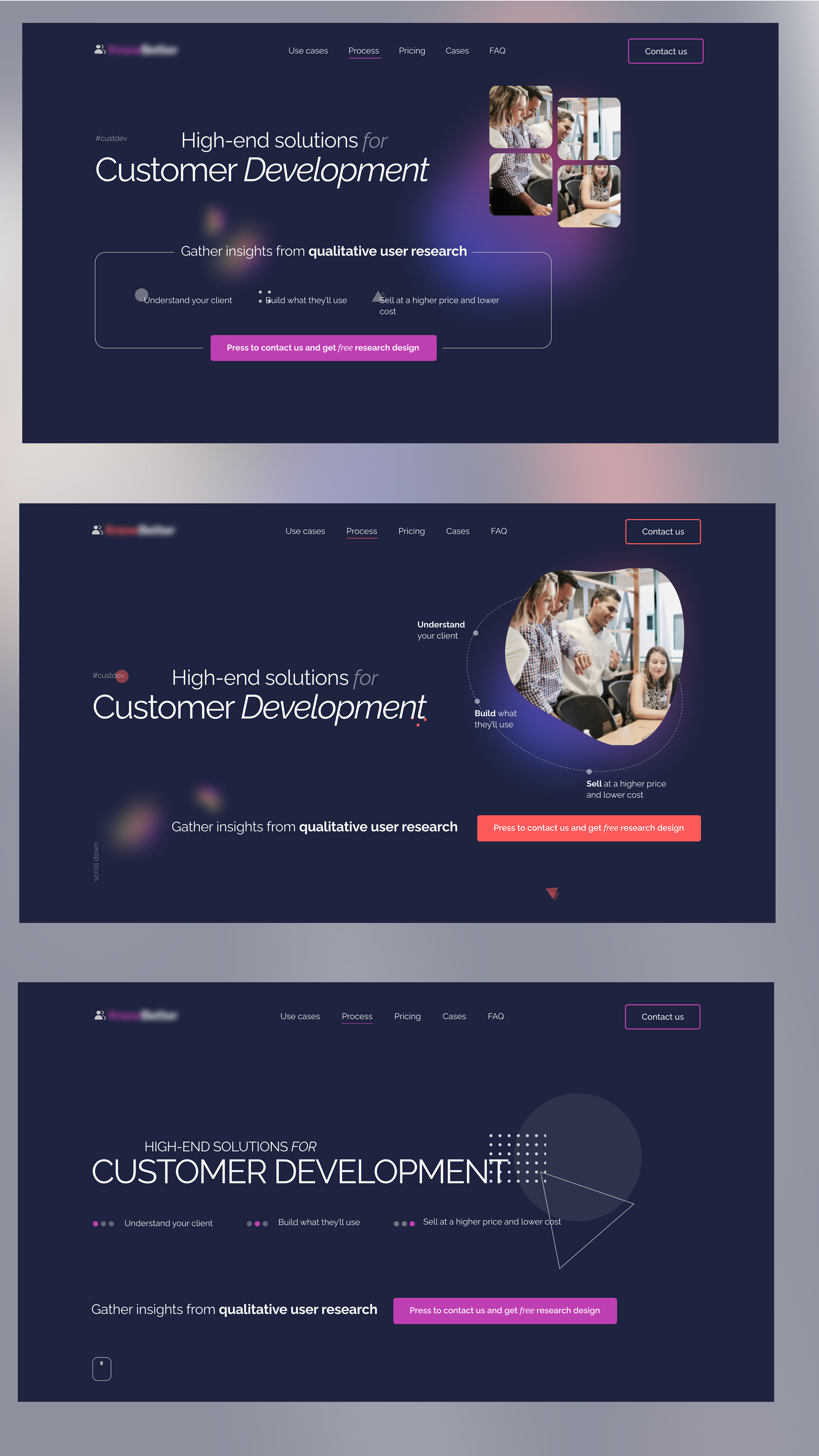 A landing page / Product UX Research Company — Изображение №2 — Интерфейсы на Dprofile
