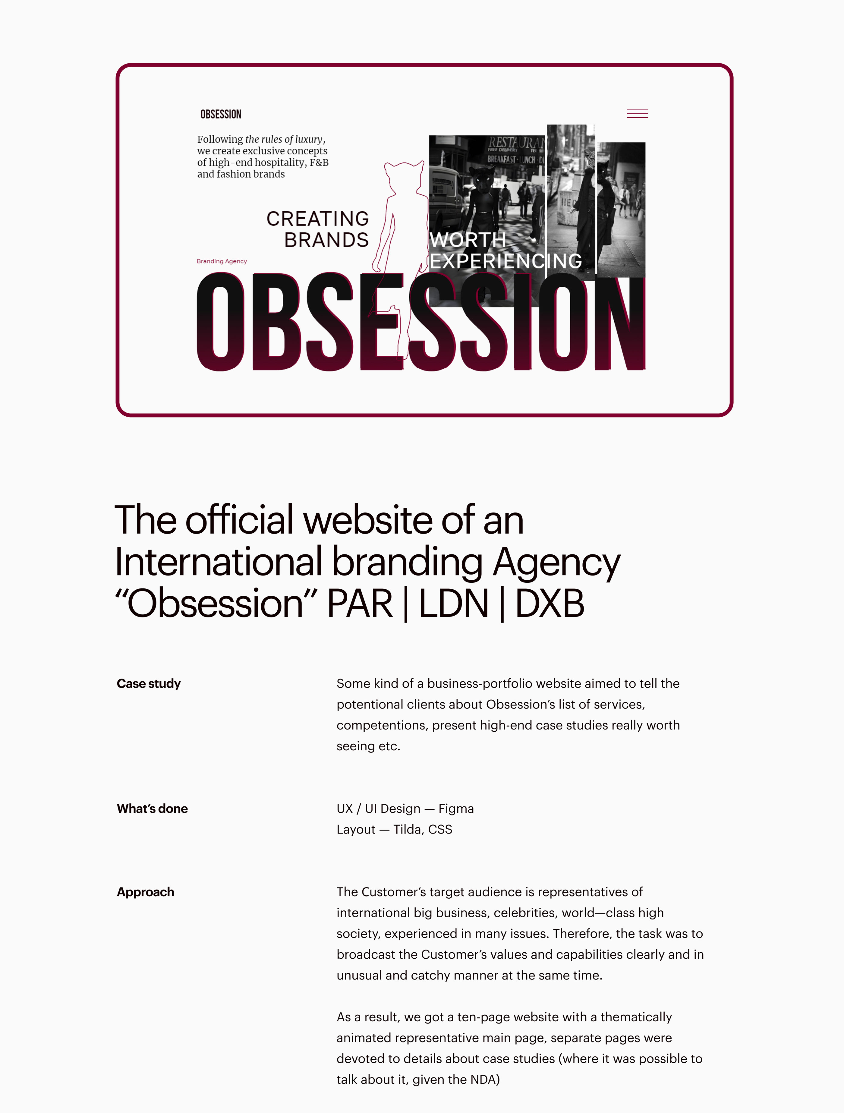 The Obsession Agency website — Изображение №1 — Анимация, Интерфейсы на Dprofile