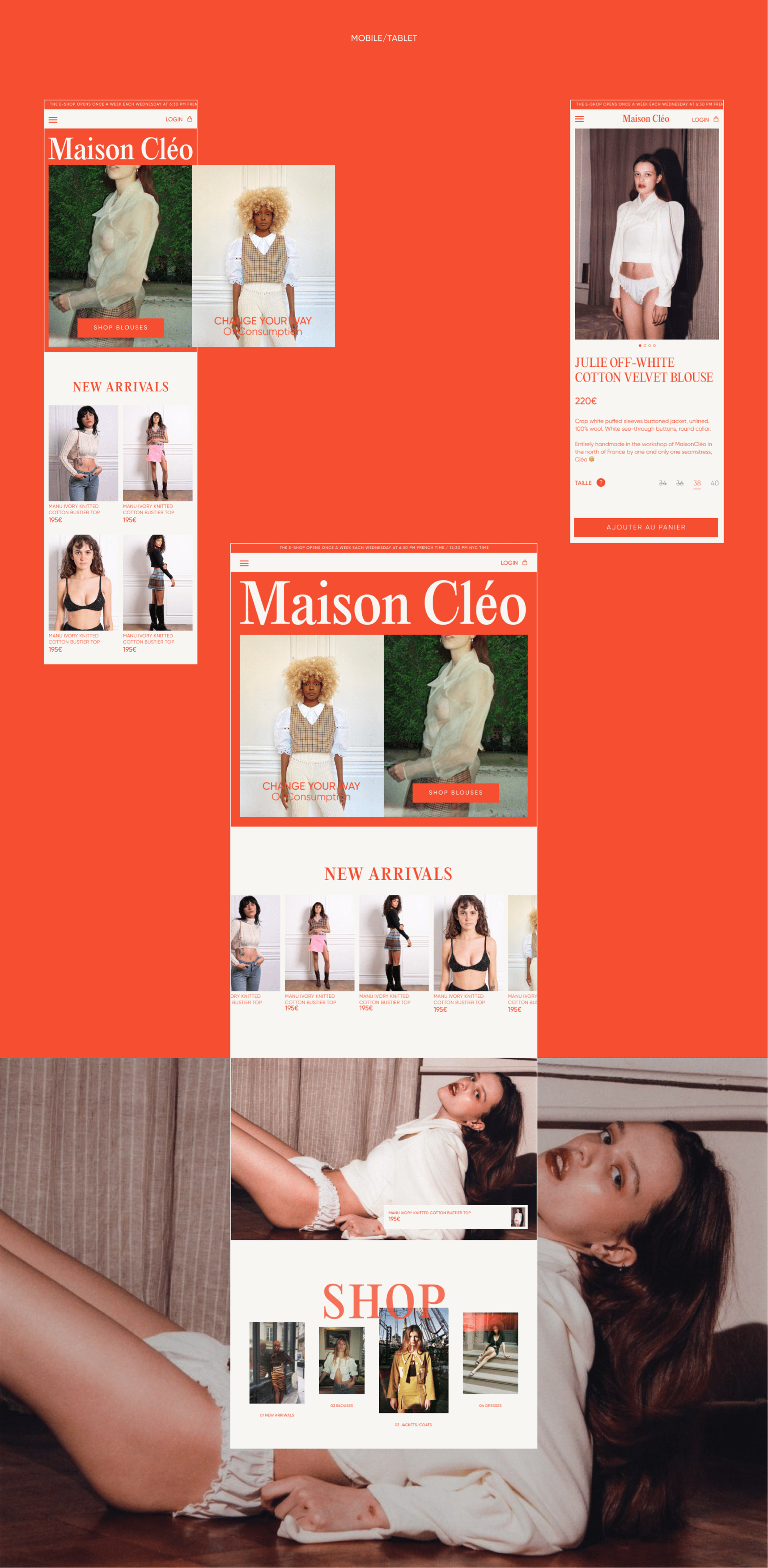 Maison Cléo | E-commerce redesign — Изображение №4 — Интерфейсы, Брендинг на Dprofile