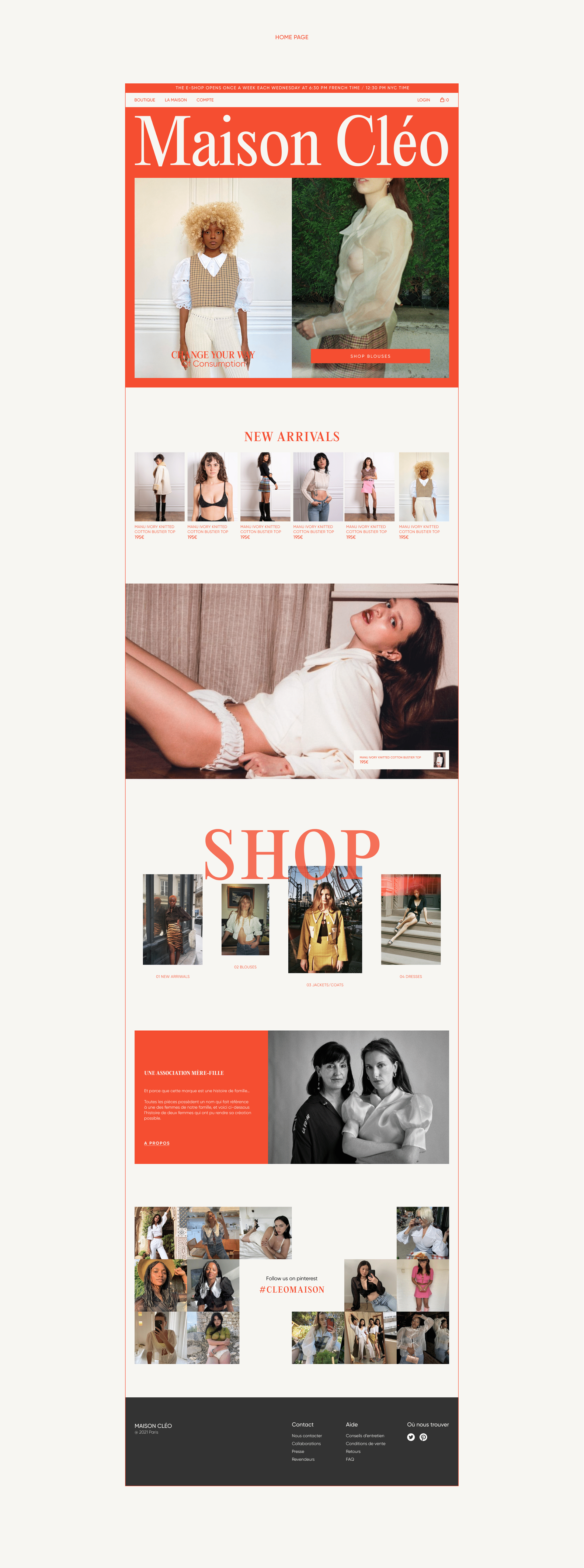 Maison Cléo | E-commerce redesign — Изображение №3 — Интерфейсы, Брендинг на Dprofile
