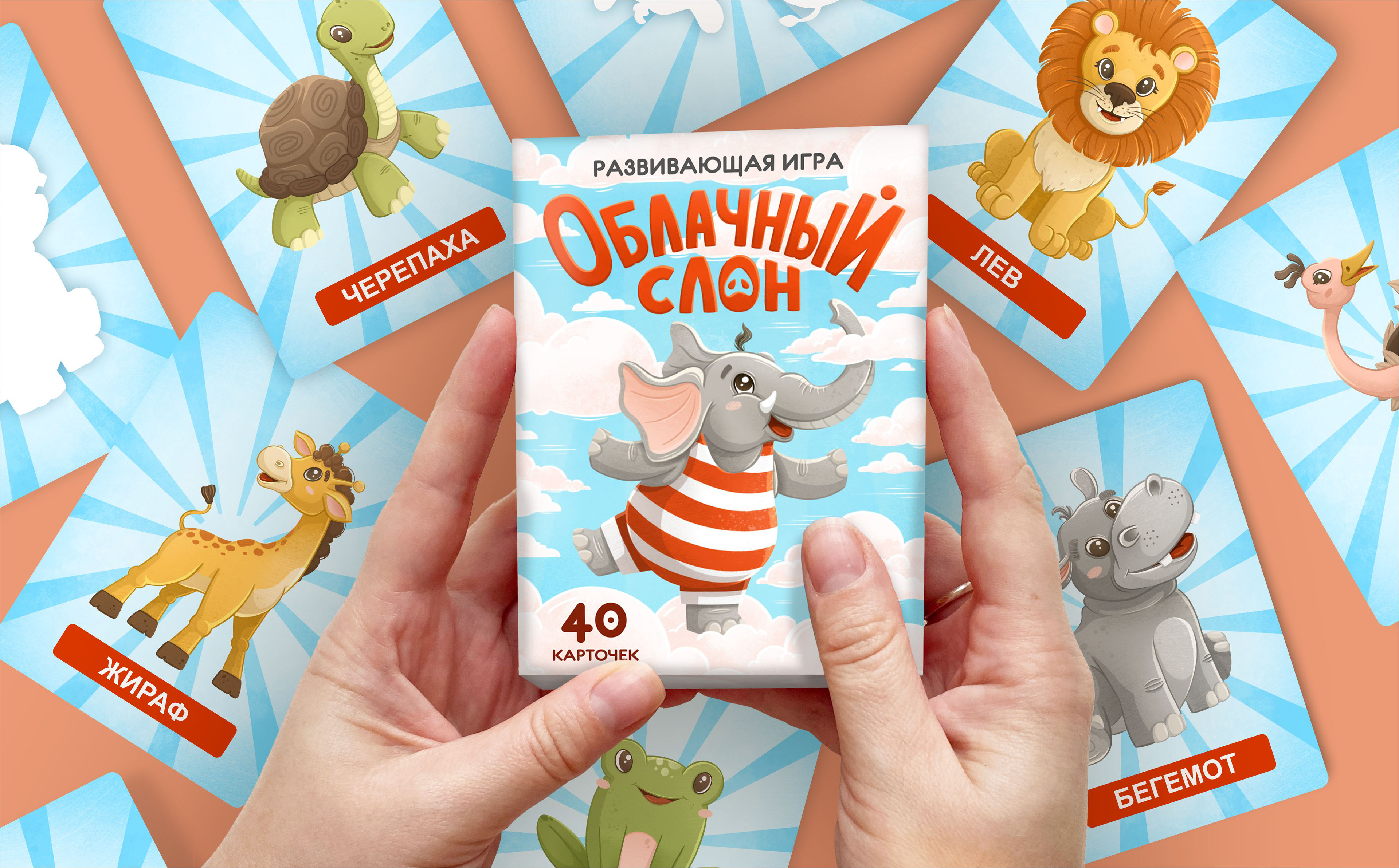 Карточная игра для детей "Облачный слон" — Изображение №1 — Брендинг, Иллюстрация, Графика на Dprofile