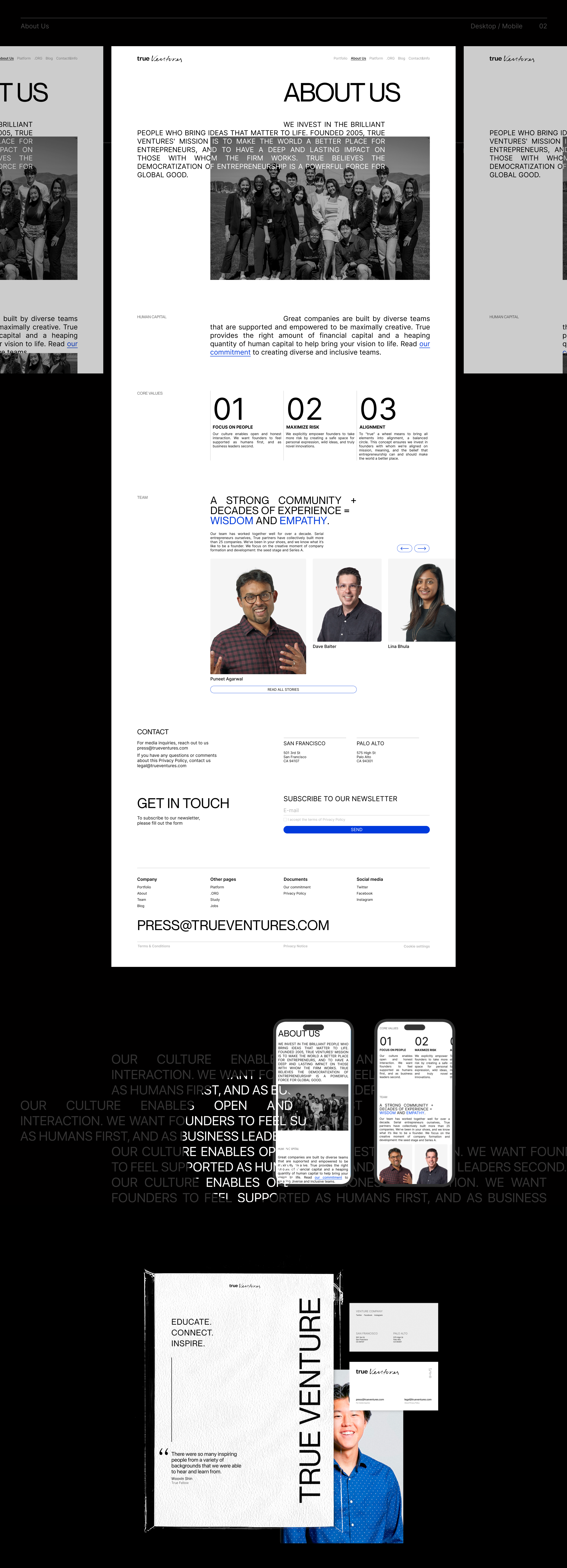 True Ventures | Corporate Website Redesign — Изображение №3 — Интерфейсы, Брендинг на Dprofile
