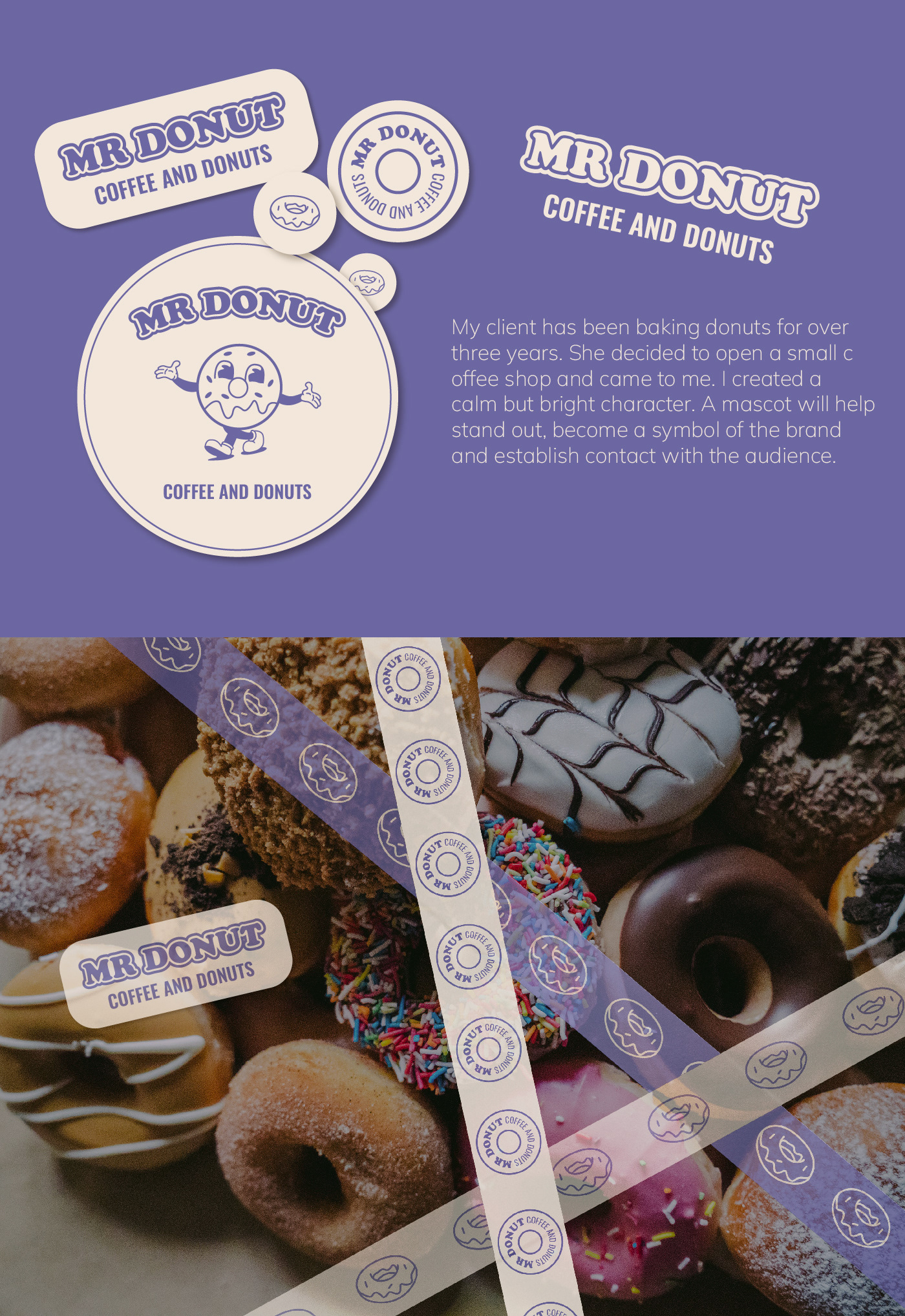 Donut coffee shop | brand identity — Изображение №3 — Брендинг, Графика на Dprofile