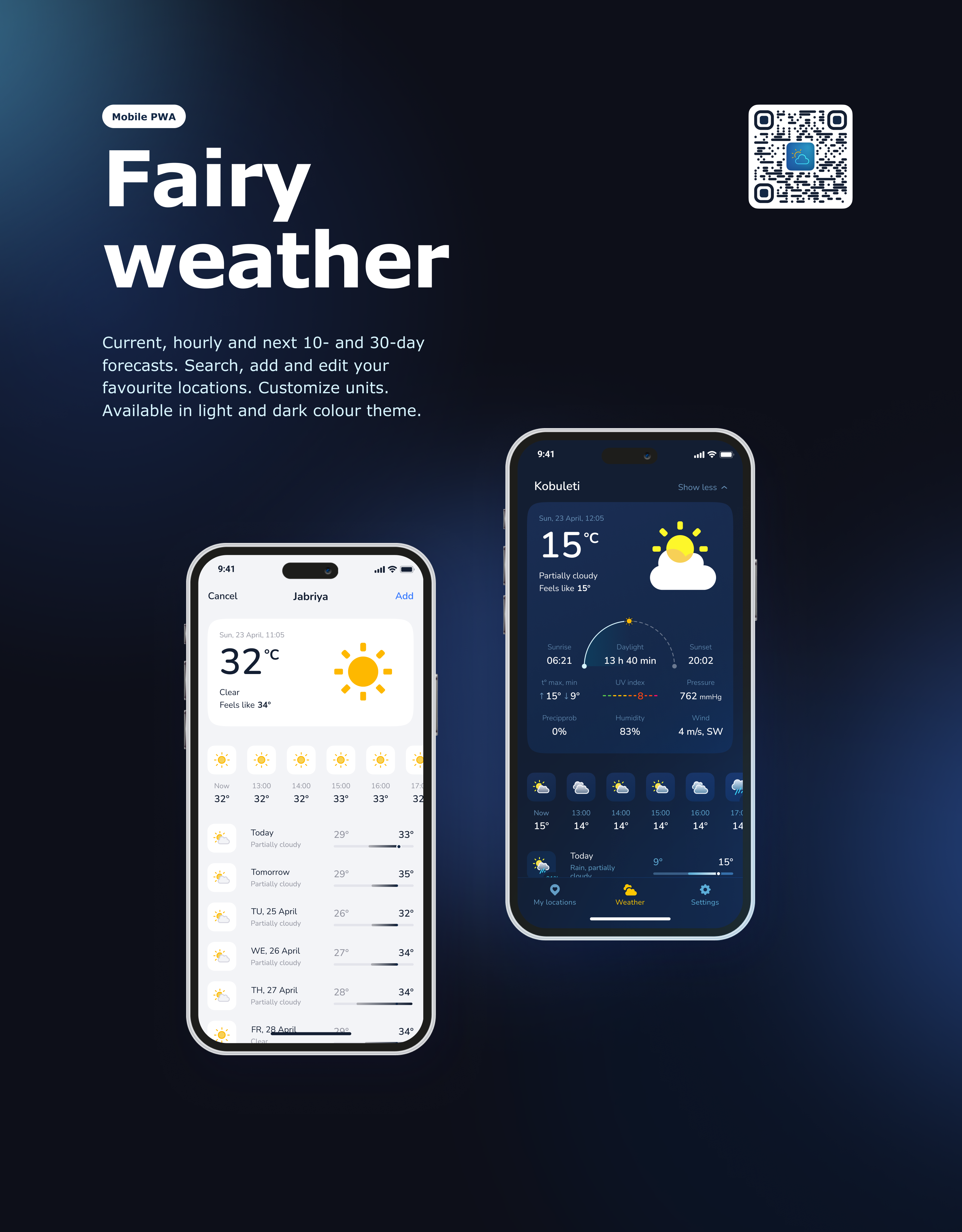 Weather Forecast mobile web progressive app — Изображение №1 — Интерфейсы на Dprofile