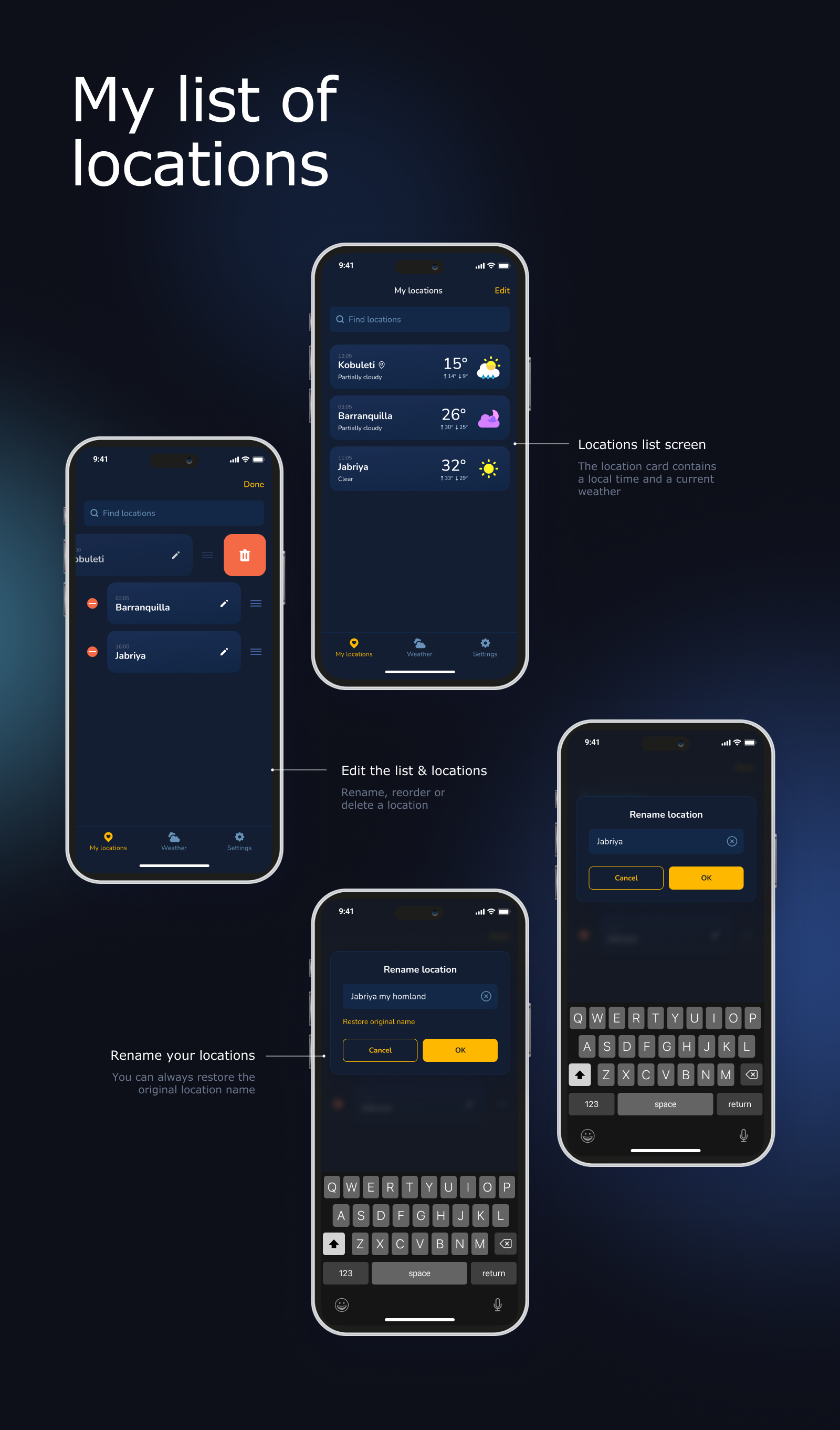 Weather Forecast mobile web progressive app — Изображение №3 — Интерфейсы на Dprofile