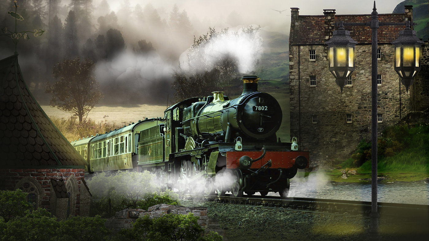 Train. Matte painting — Изображение №1 — Иллюстрация на Dprofile