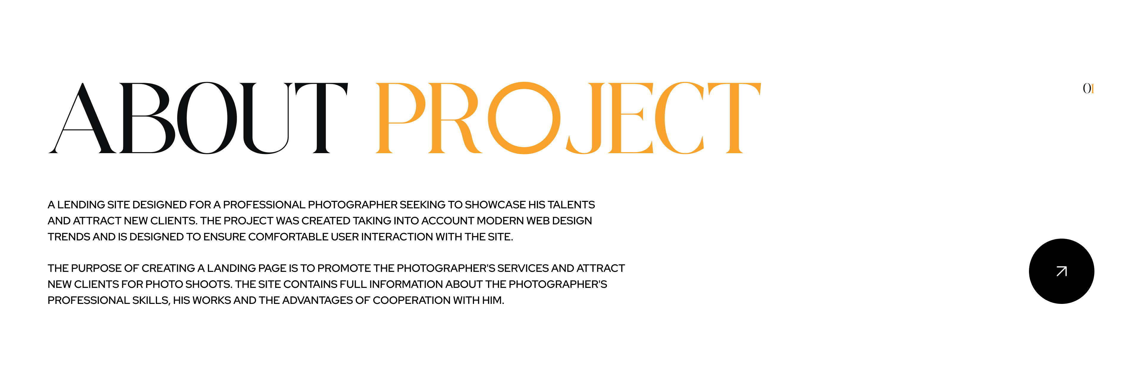 PHOTOGRAPHER - LANDING PAGE — Изображение №2 — Интерфейсы на Dprofile