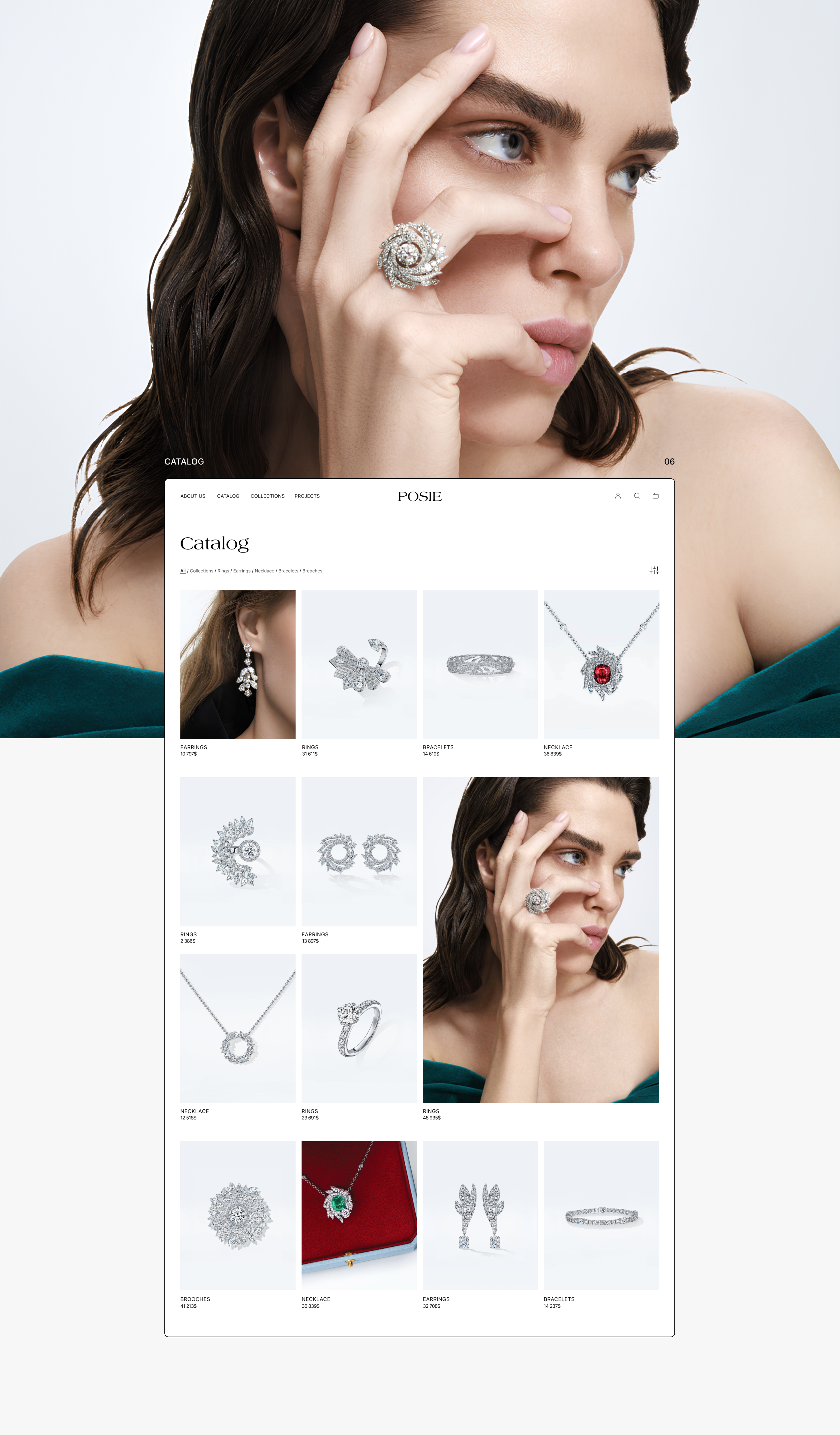 Posie | Online jewelry store — Изображение №7 — Интерфейсы на Dprofile