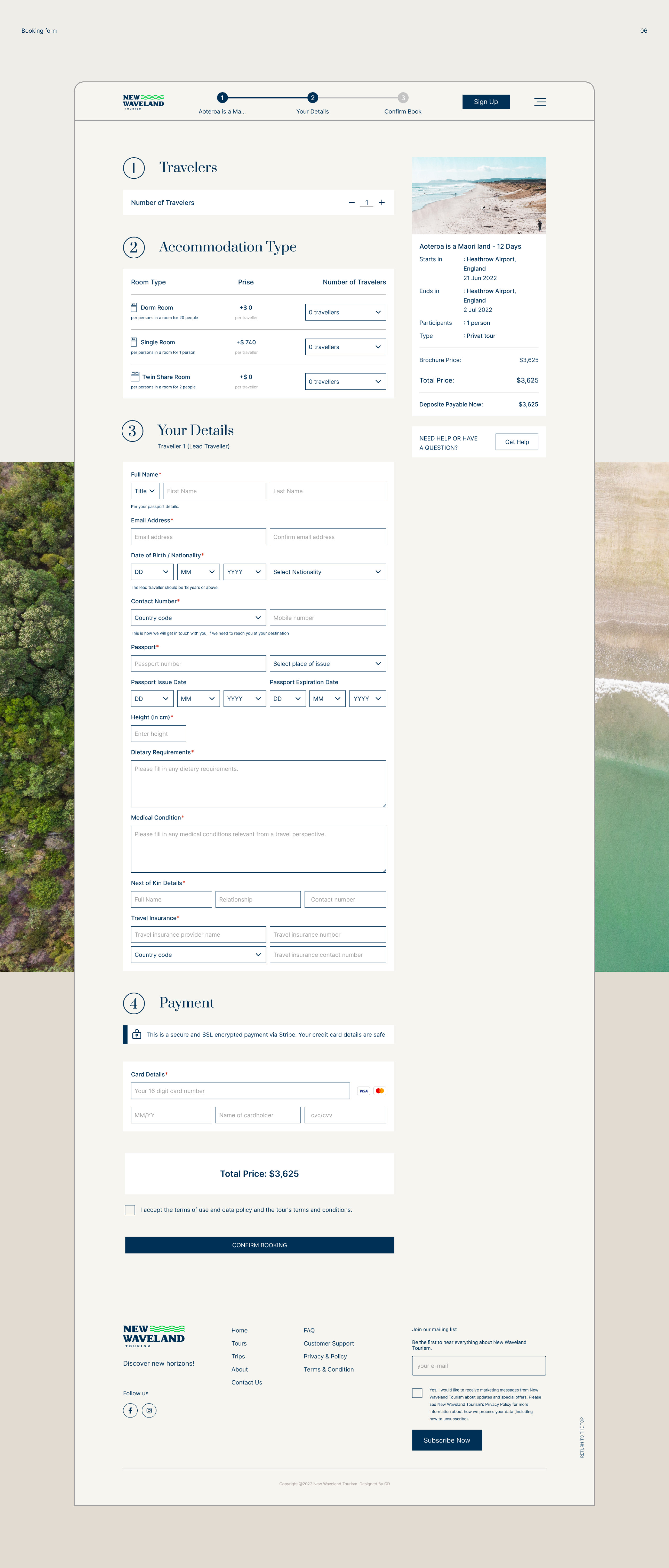 Website New Waveland Tourism — Изображение №5 — Интерфейсы, Брендинг, Графика на Dprofile