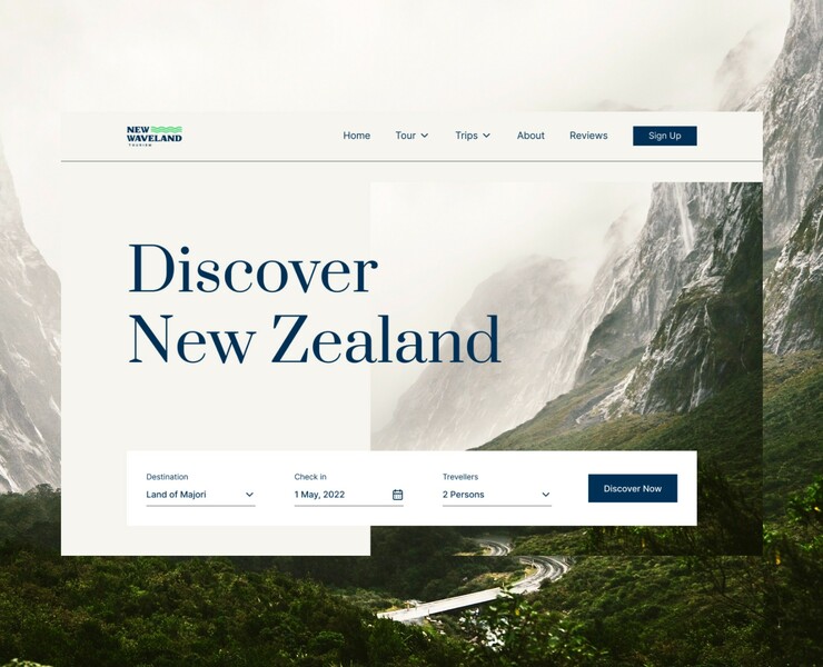Website New Waveland Tourism — Интерфейсы, Брендинг, Графика на Dprofile