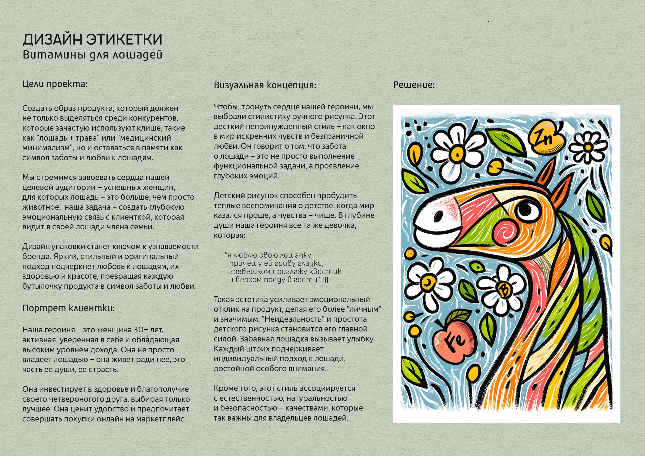 Этикетка/ Витамины для лошадей — Изображение №2 — Брендинг, Иллюстрация на Dprofile