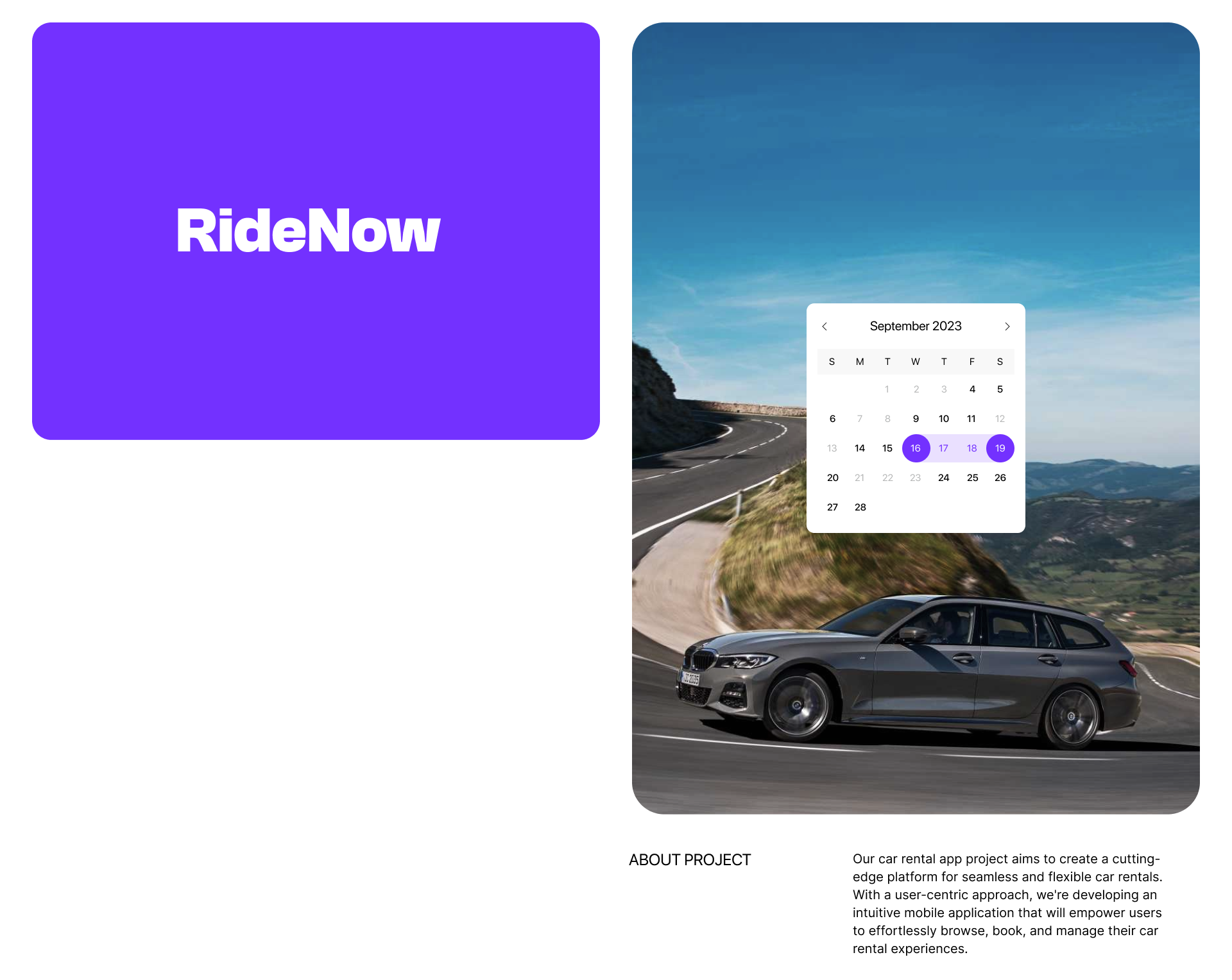 RideNow — Car Rental App & UX/UI — Изображение №3 — Интерфейсы, Брендинг на Dprofile