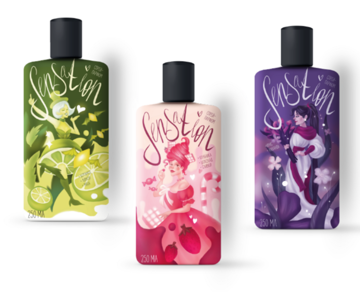 Серия иллюстраций для упаковки "Sensation" — Брендинг, Иллюстрация на Dprofile