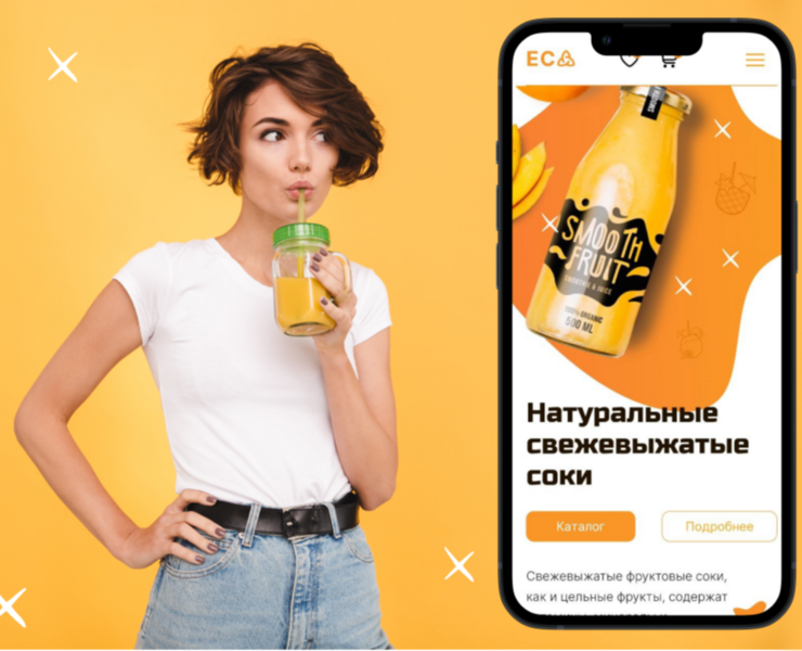 Интернет магазин свежих напитков — Графика, Маркетинг на Dprofile