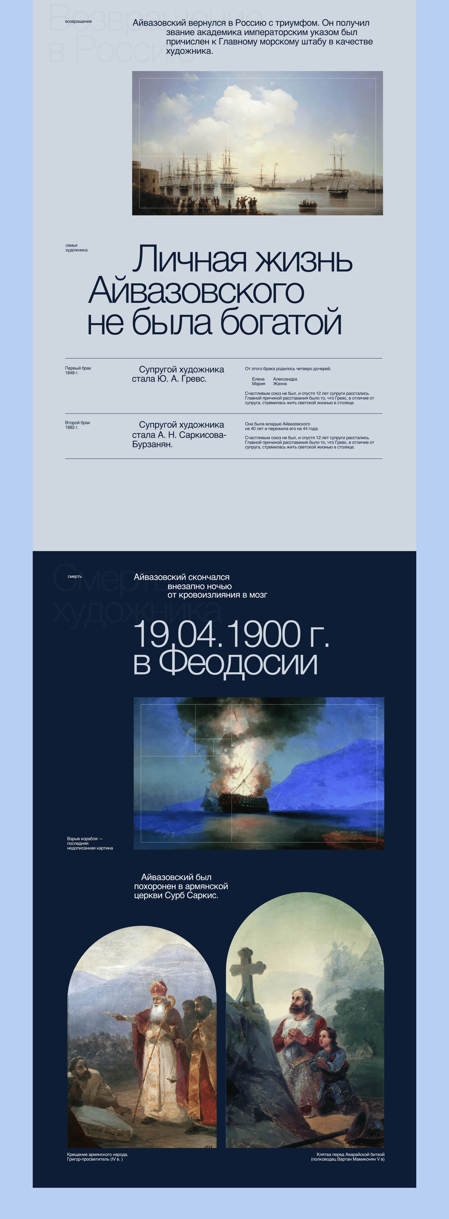 Лонгрид "И.К.Айвазовский" — Изображение №7 — Интерфейсы, Графика, Анимация на Dprofile