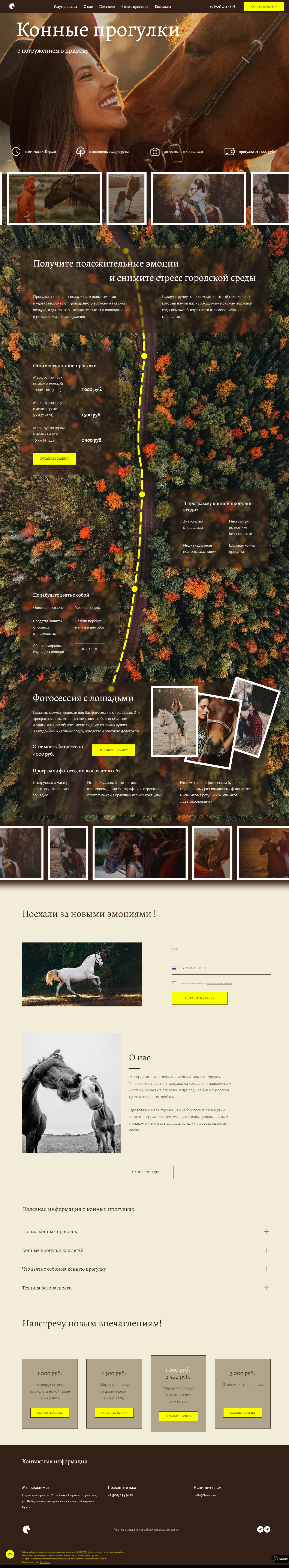 Лендинг конных прогулок — Изображение №1 — Интерфейсы на Dprofile