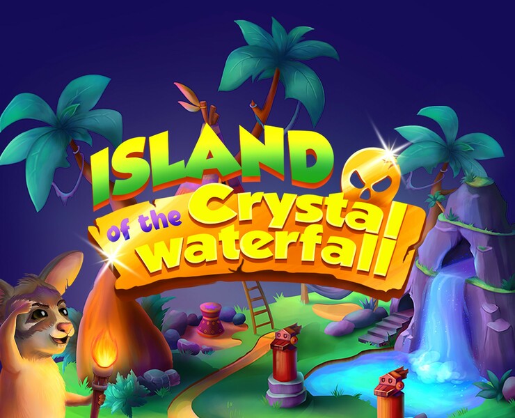 Island of the Crystal waterfall - Game art на Dprofile