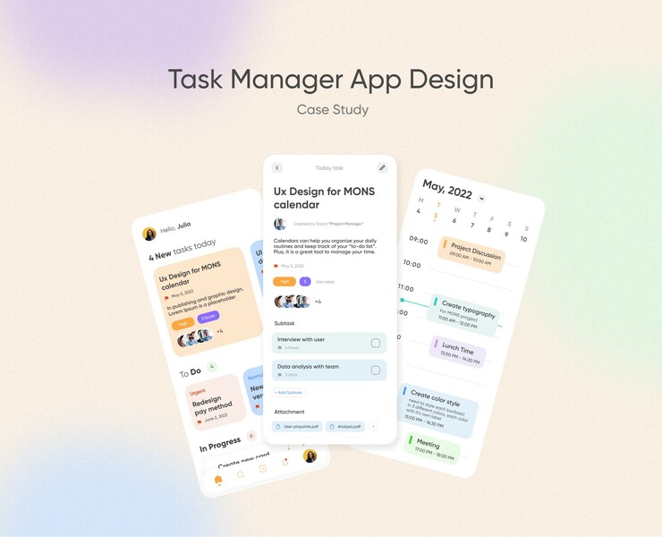 Task Manager App design | Case Study — Интерфейсы на Dprofile