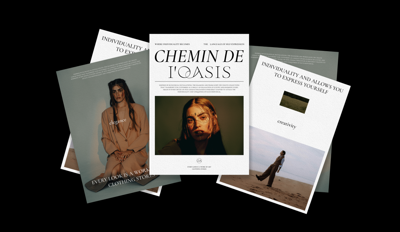 CHEMIN DE I'OASIS | Фирменный стиль | Бренд одежды — Изображение №3 — Брендинг, Маркетинг на Dprofile