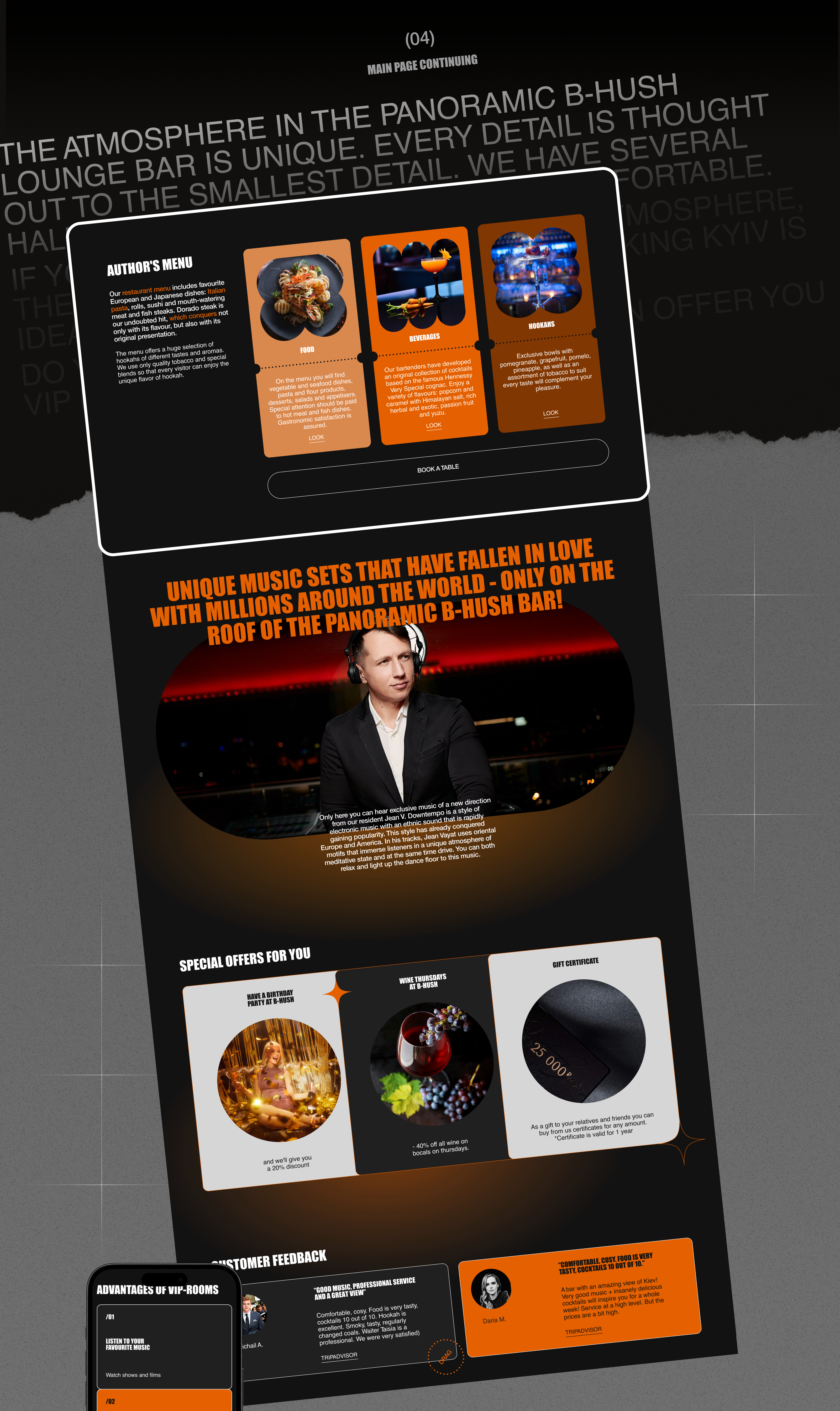 Lounge bar website Landing page redesign — Изображение №6 — Интерфейсы на Dprofile