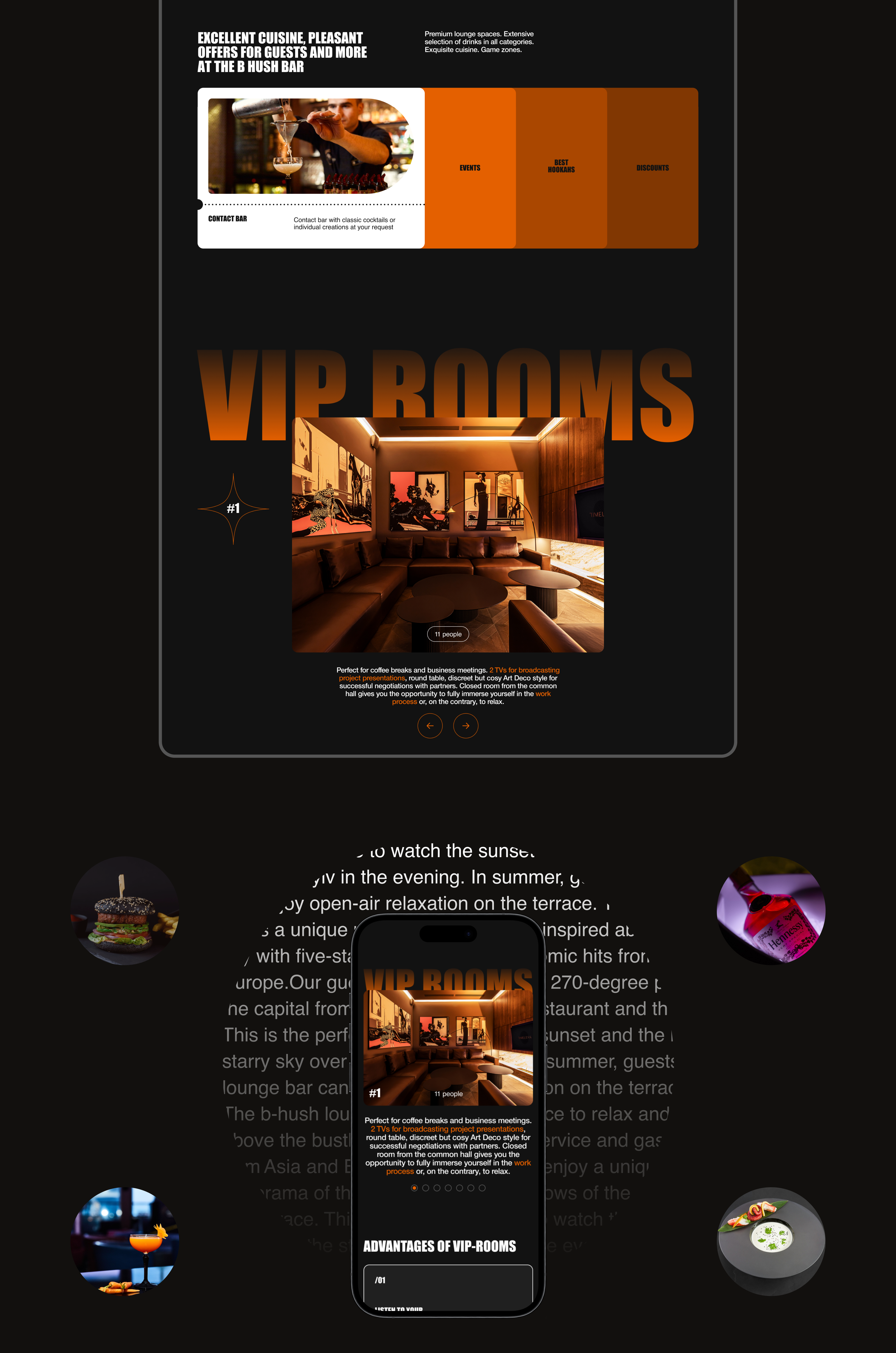 Lounge bar website Landing page redesign — Изображение №3 — Интерфейсы на Dprofile