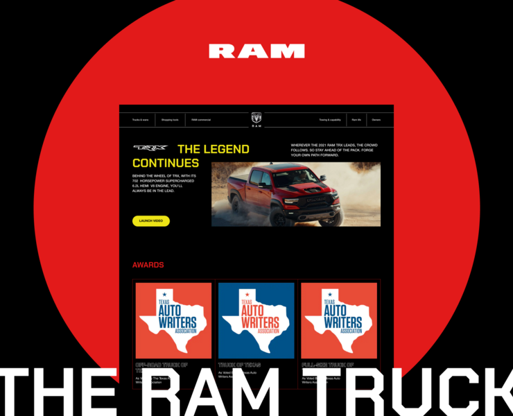 Ram Truck Corporate Website Redesign UX/UI Concept на Dprofile