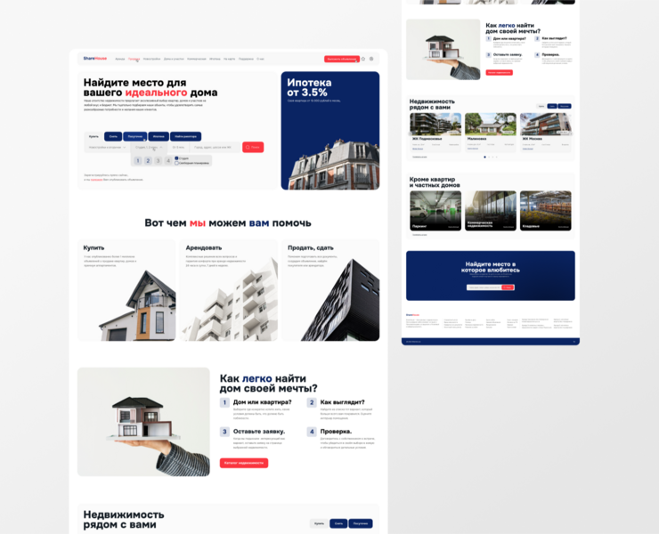 ShareHouse | Главная страница | UX/UI дизайн — Интерфейсы на Dprofile