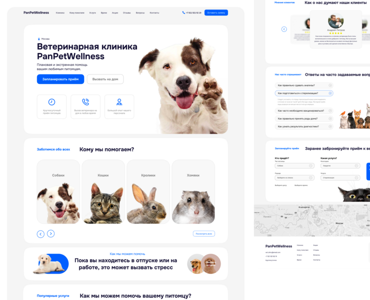 PanPetWellness | Главная страница для ветеринарной клиники — Интерфейсы на Dprofile