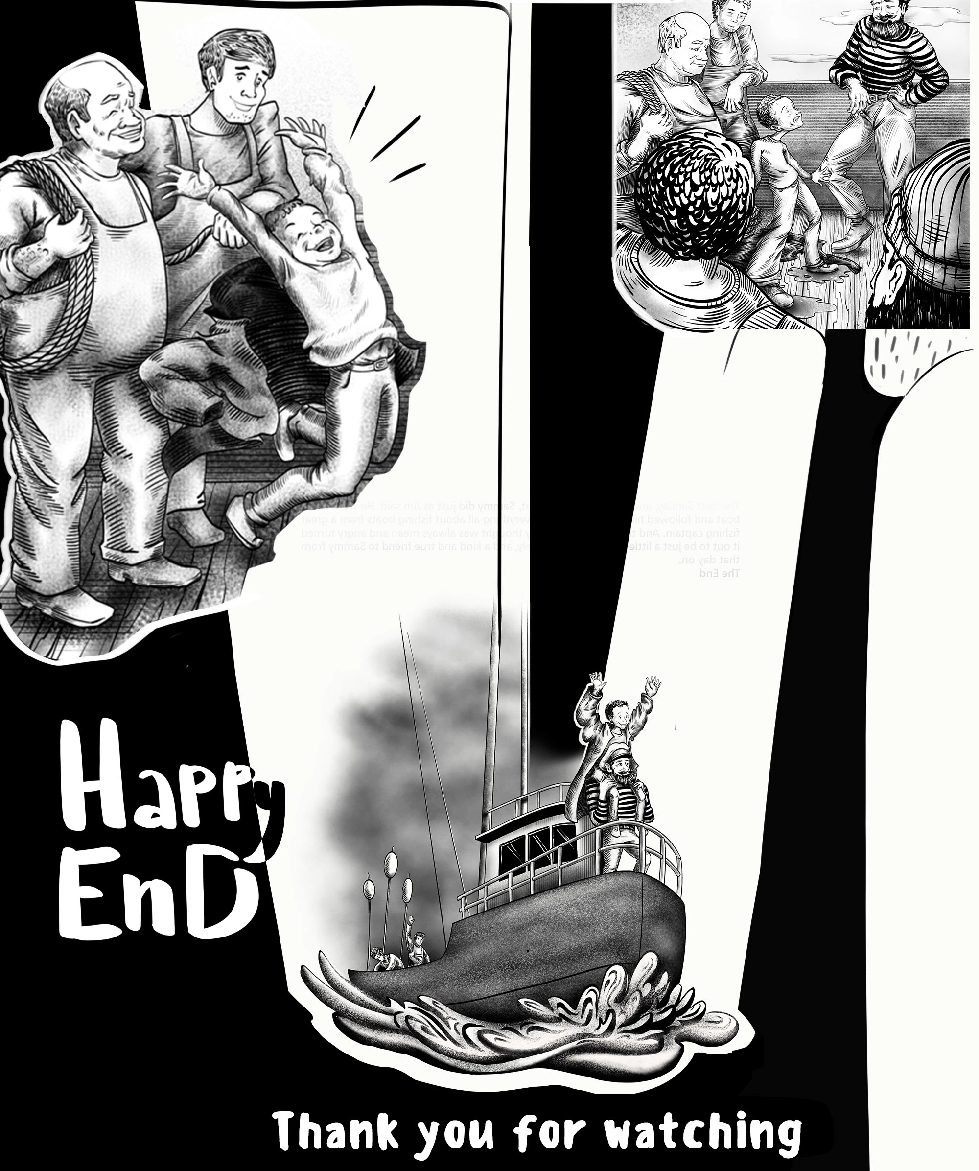 Иллюстрации к детской книге о мальчике и рыбаке — Изображение №9 — Иллюстрация на Dprofile