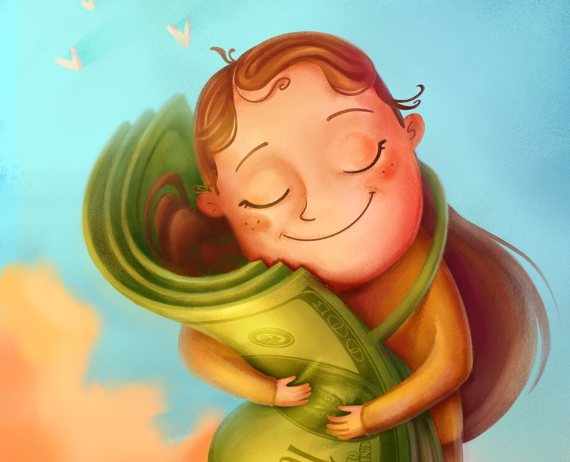 Любовь с деньгами — Иллюстрация на Dprofile