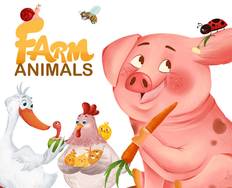 Иллюстрации домашних животных для детской игровой продукции. — Иллюстрация на Dprofile
