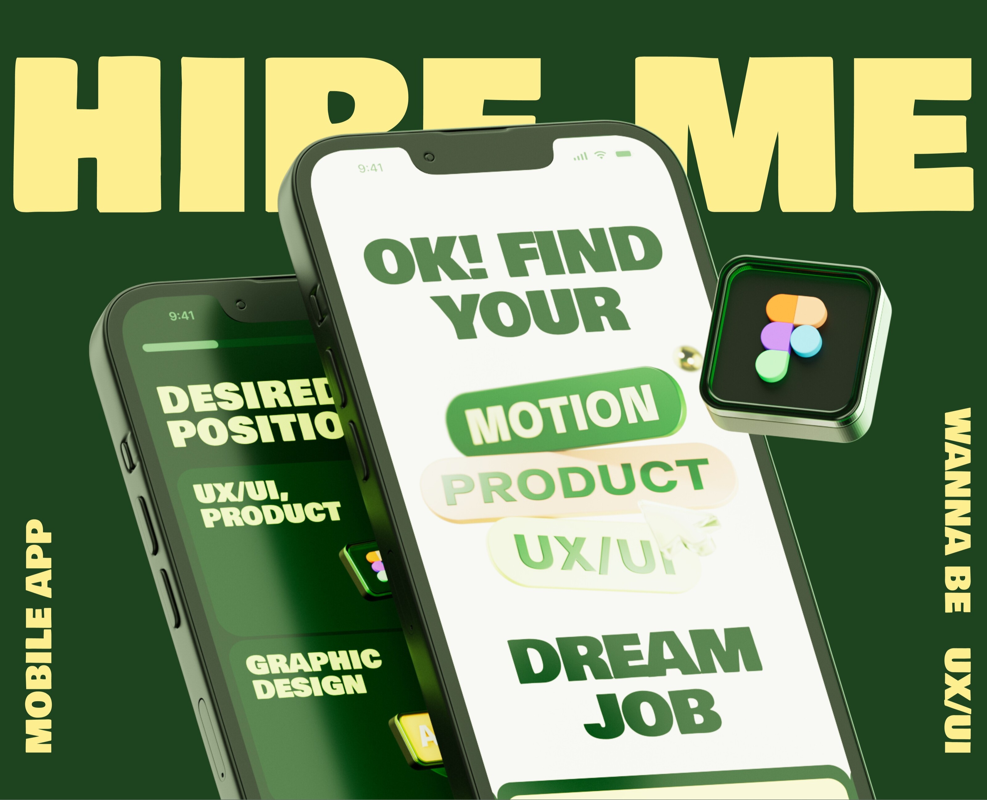 Hire.me | Концепт приложения по поиску работы на Dprofile