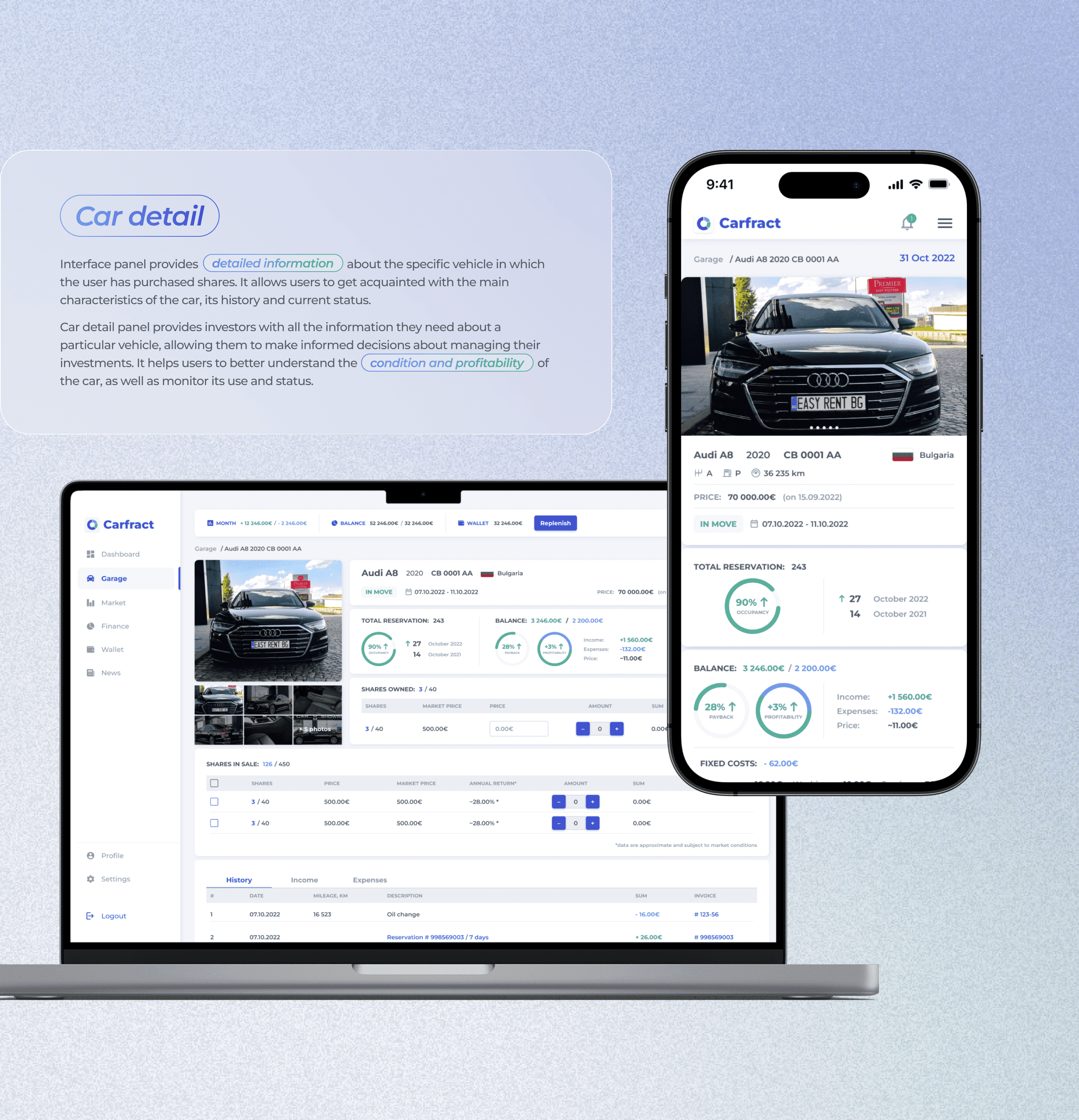 Carfract | CRM система для инвестирования в автопарк — Изображение №9 — Интерфейсы на Dprofile