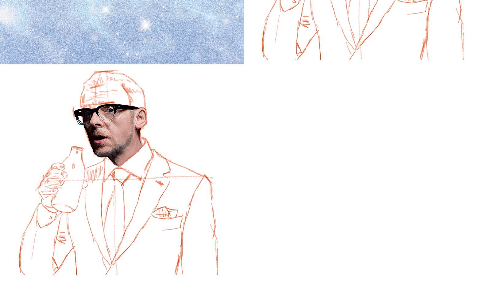 Digital portrait of Simon Pegg — Изображение №10 — Иллюстрация на Dprofile
