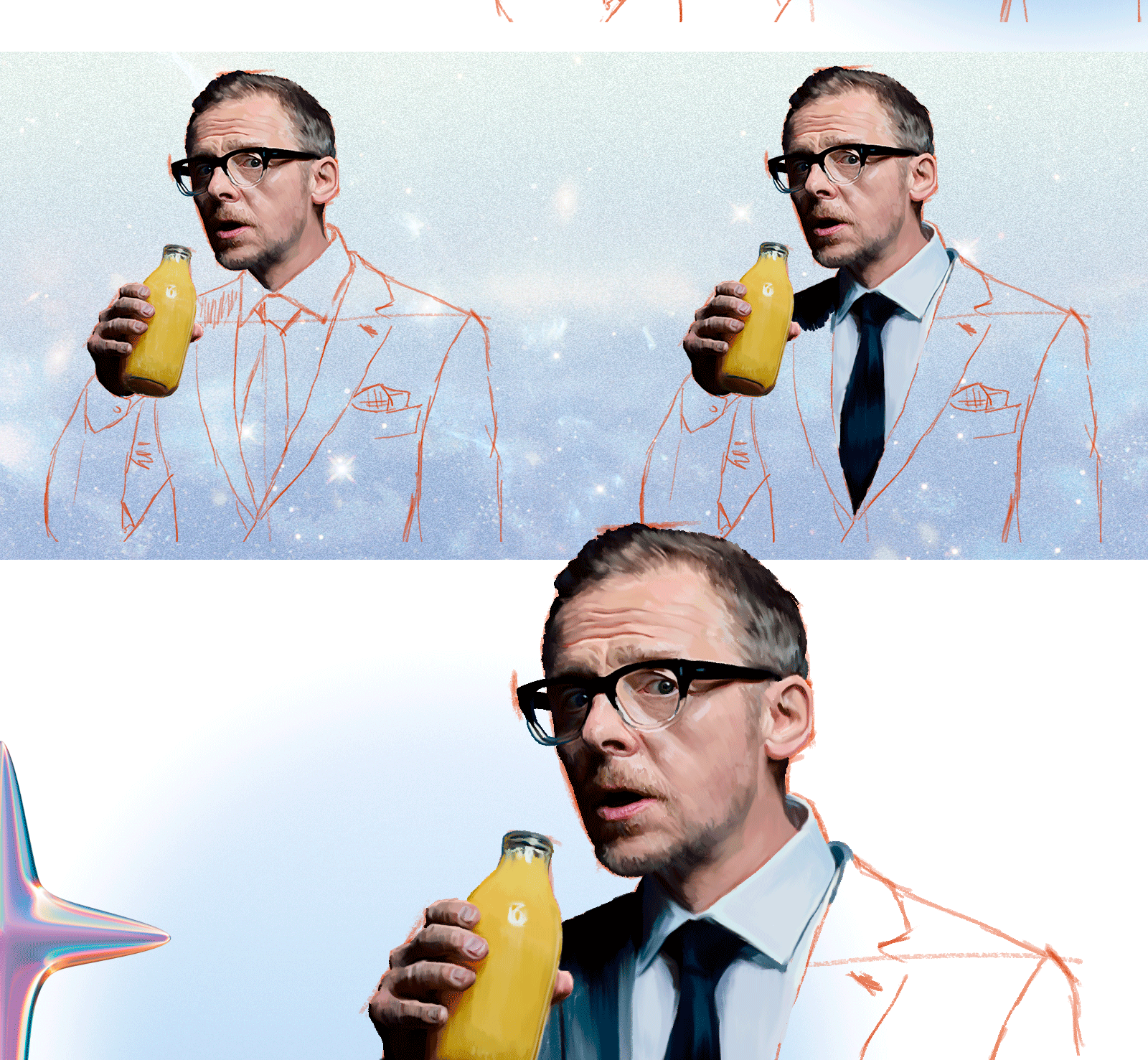 Digital portrait of Simon Pegg — Изображение №14 — Иллюстрация на Dprofile