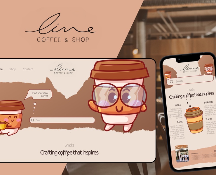 Line Coffee&Shop - сайт для кафе — Интерфейсы на Dprofile