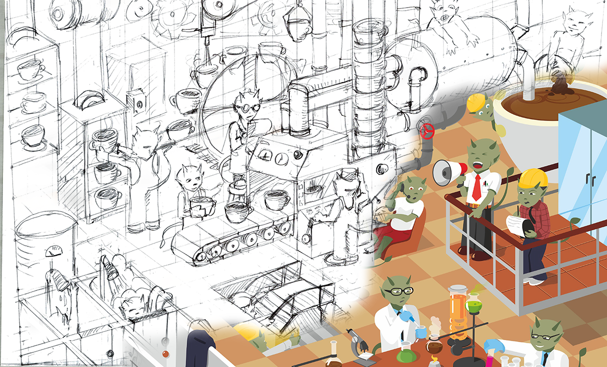 Illustration for Fabrique Coffee Shop — Изображение №3 — Иллюстрация, Графика на Dprofile