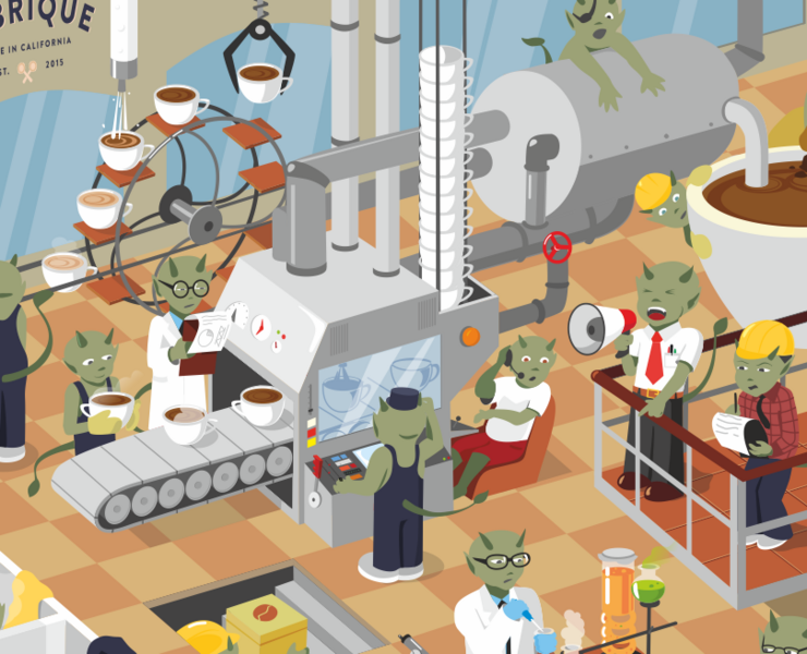 Illustration for Fabrique Coffee Shop — Иллюстрация, Графика на Dprofile