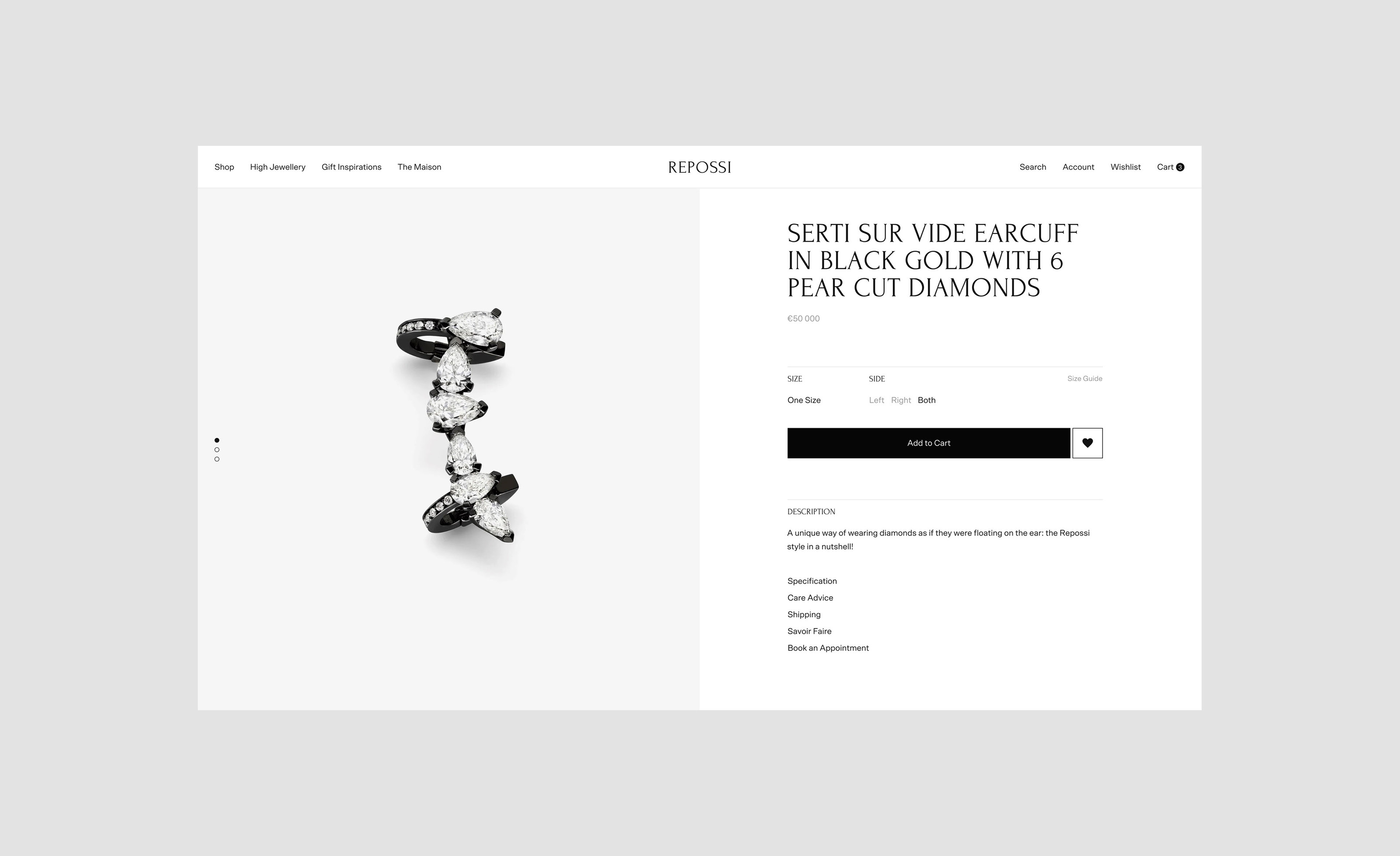 Repossi - Avant-garde Jewellery (e-commerce) — Изображение №4 — Интерфейсы на Dprofile