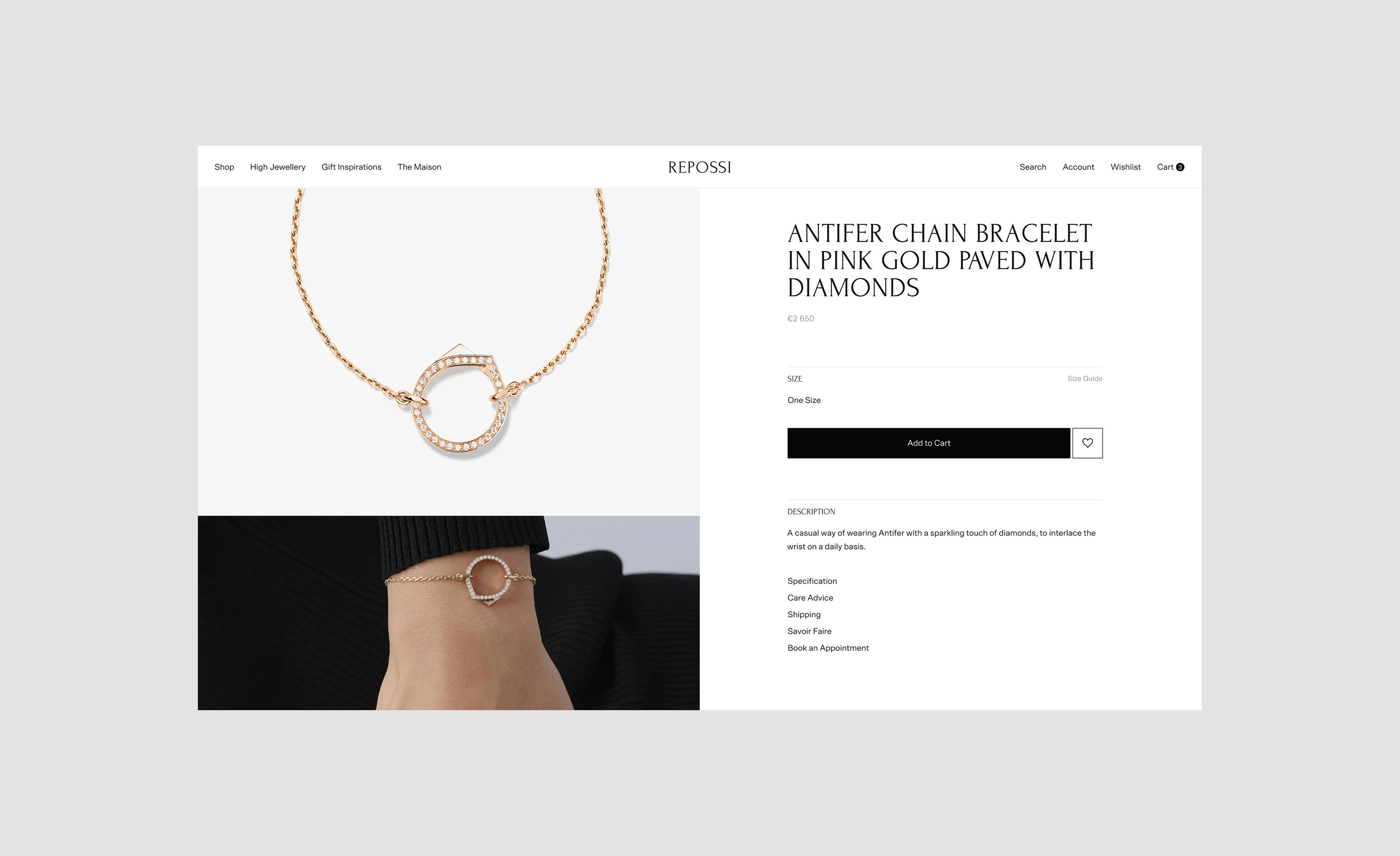 Repossi - Avant-garde Jewellery (e-commerce) — Изображение №12 — Интерфейсы на Dprofile