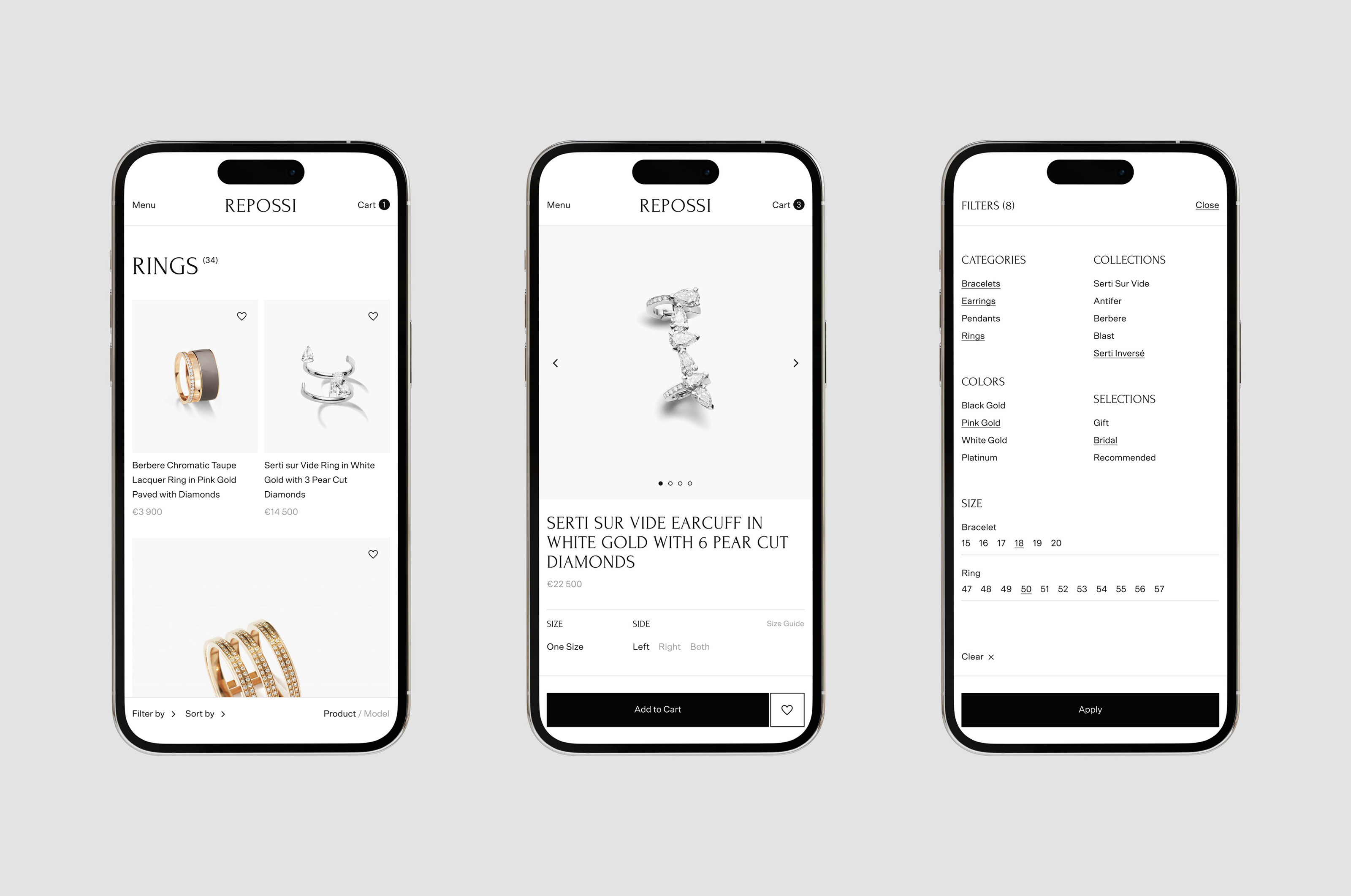 Repossi - Avant-garde Jewellery (e-commerce) — Изображение №16 — Интерфейсы на Dprofile