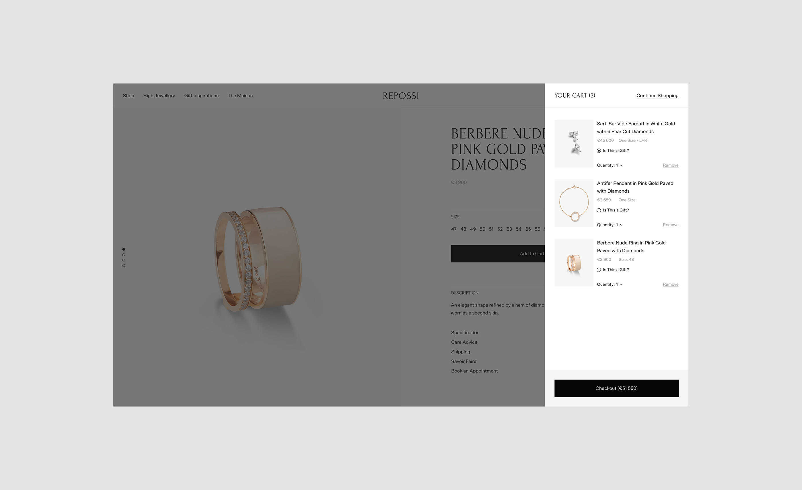 Repossi - Avant-garde Jewellery (e-commerce) — Изображение №10 — Интерфейсы на Dprofile