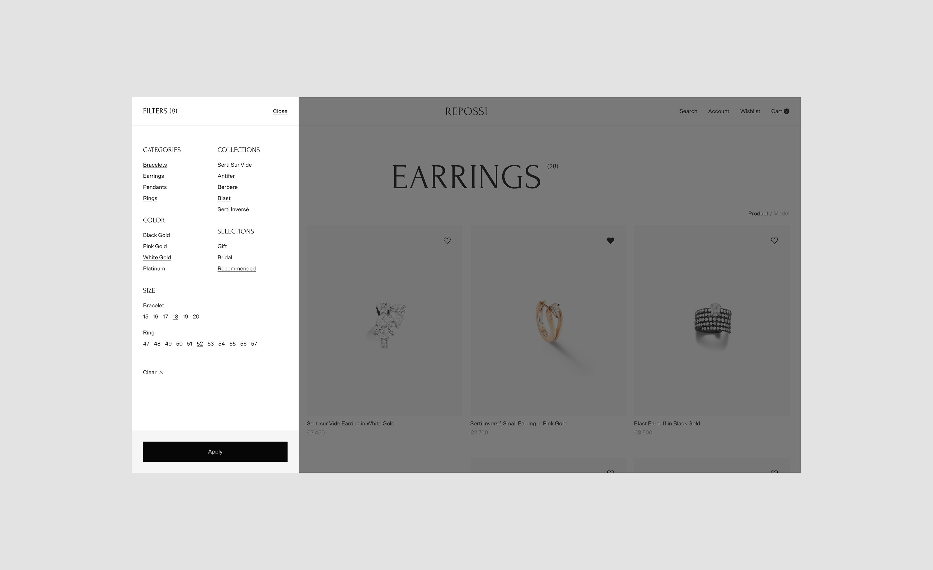 Repossi - Avant-garde Jewellery (e-commerce) — Изображение №8 — Интерфейсы на Dprofile