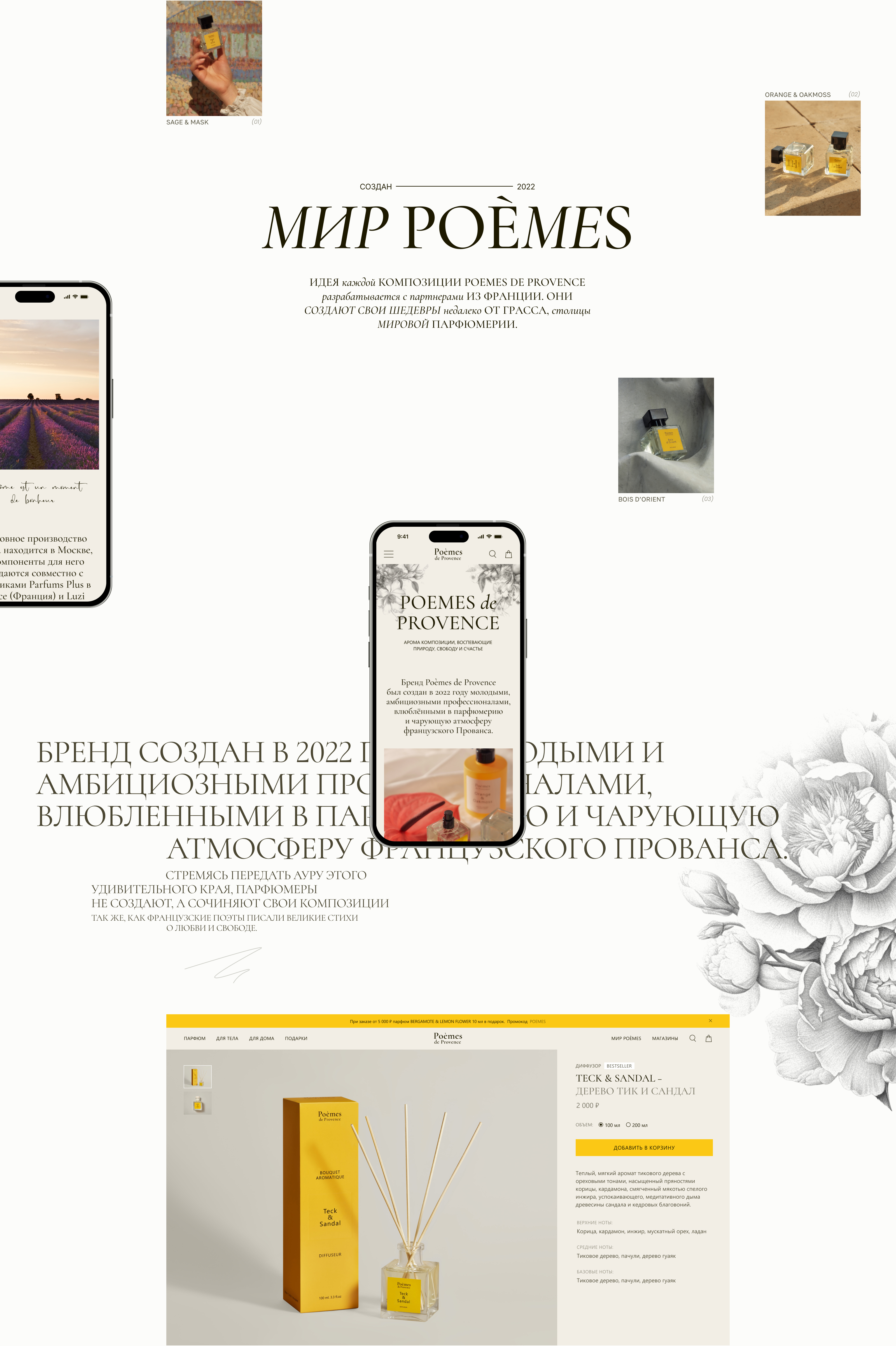 Poemes de Provence | E-Com — Изображение №9 — Интерфейсы, Иллюстрация на Dprofile