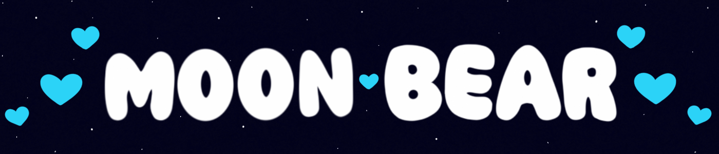 Дизайн для обложки скетчбука"Лунный мишка на луне любви"🐻💙 — Изображение №1 — Иллюстрация, Графика на Dprofile